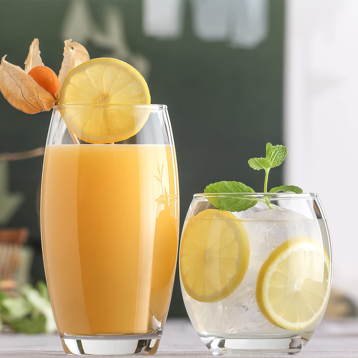 LAV Drinking Glasses Set of 12 - Clear Glass Tumbler and Highball Glasses Set - Complete Glassware Set for Drinking