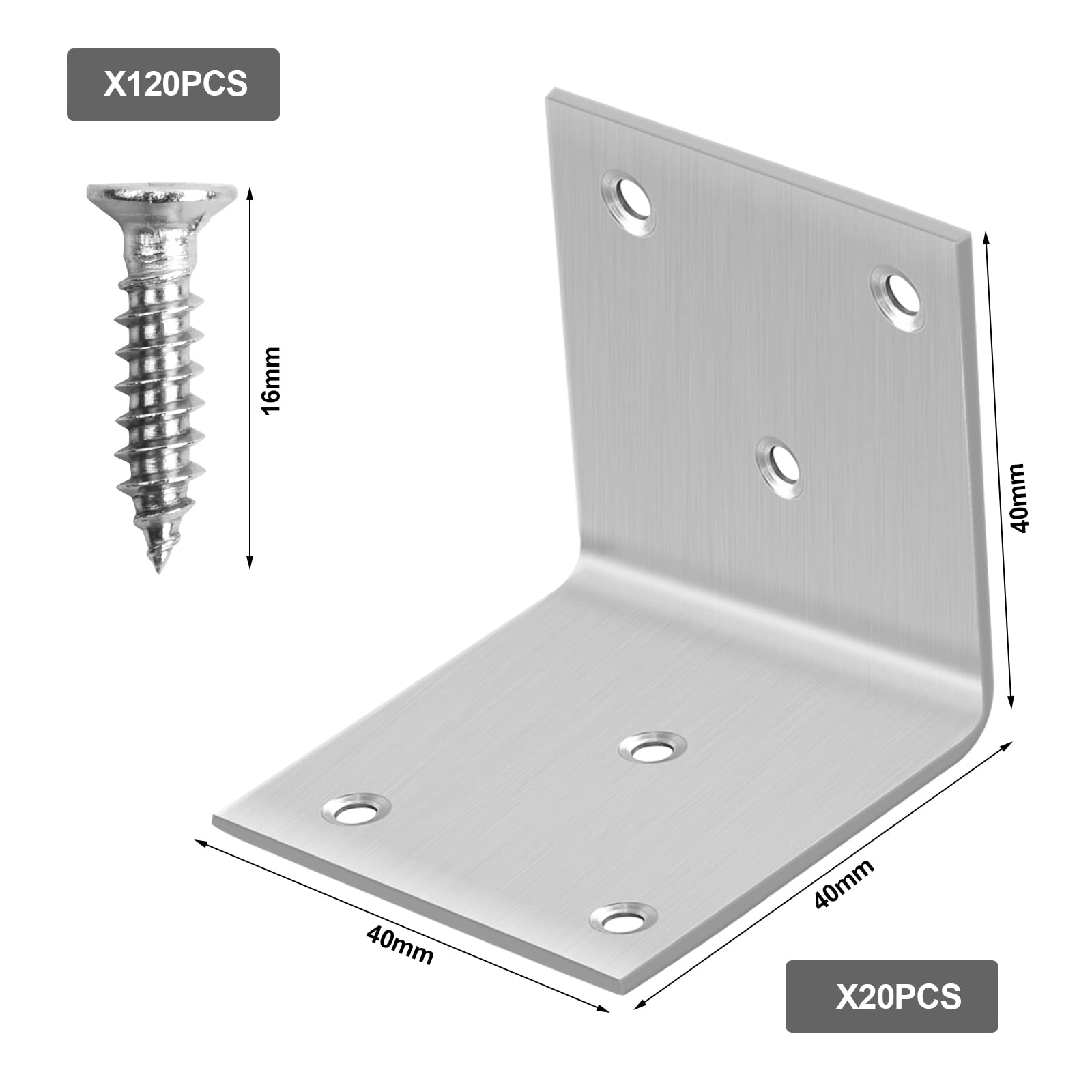 Staffe Angolari In Ottone - 12 Pezzi Con Viti - 90 Gradi Per Rinforzo Mobili - Scatola Inclusa