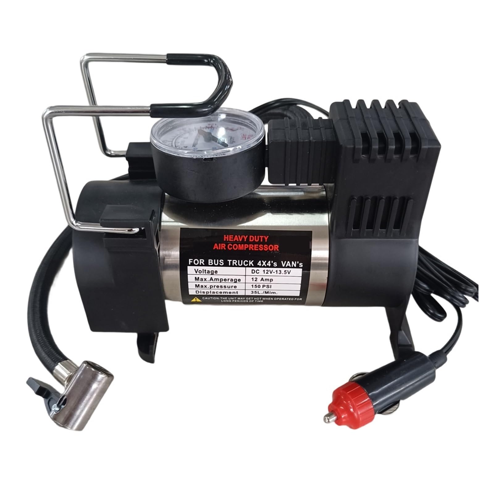 Gonfiatore for Pneumatici for Auto con Compressore d'Aria Portatile in Metallo Resistente 12v 150psi Inflazione Istantanea