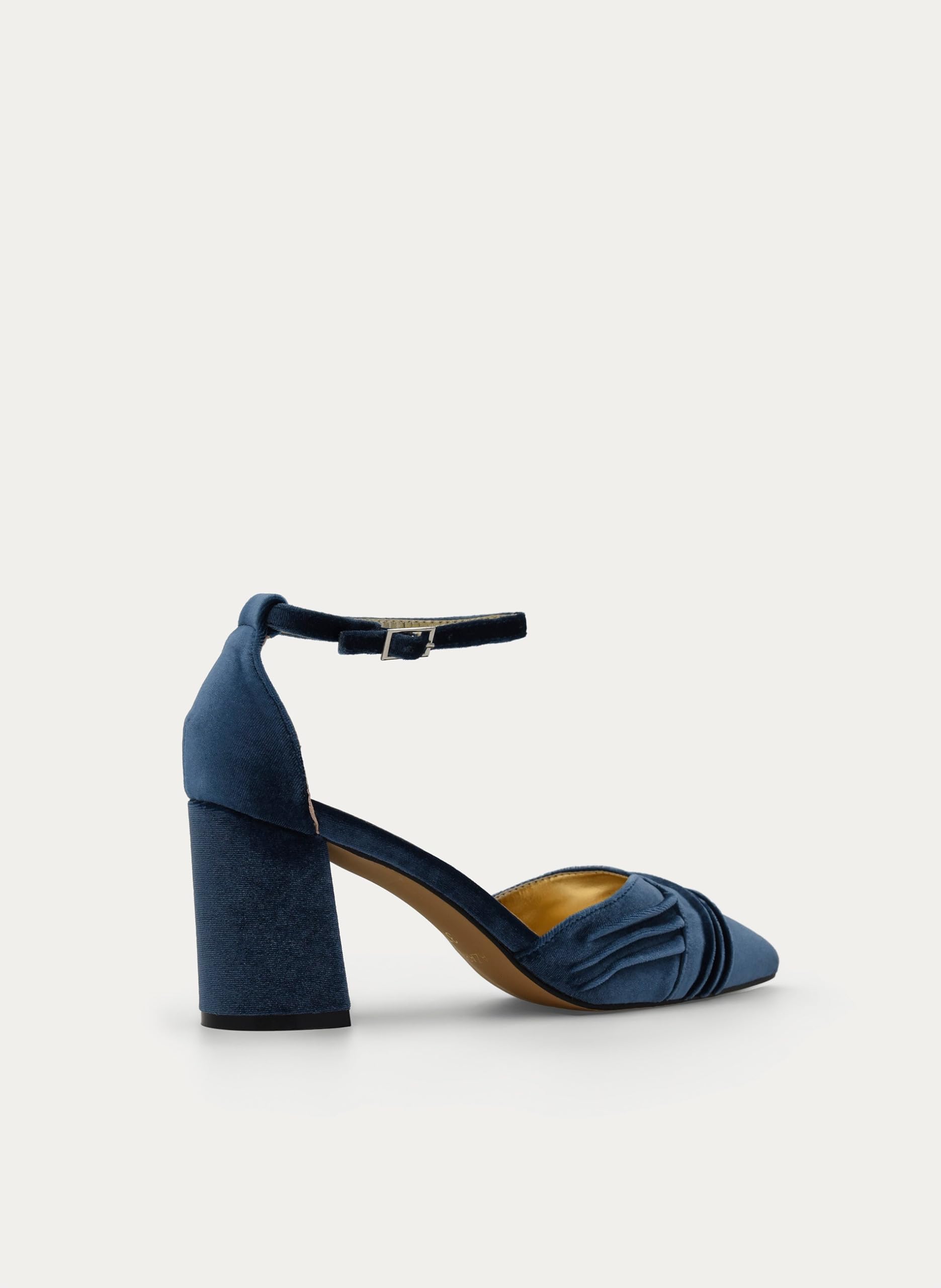 Azarey Zapatos DE SALÓN DE Terciopelo Azul con Correa AL Tobillo - (Talla 41)