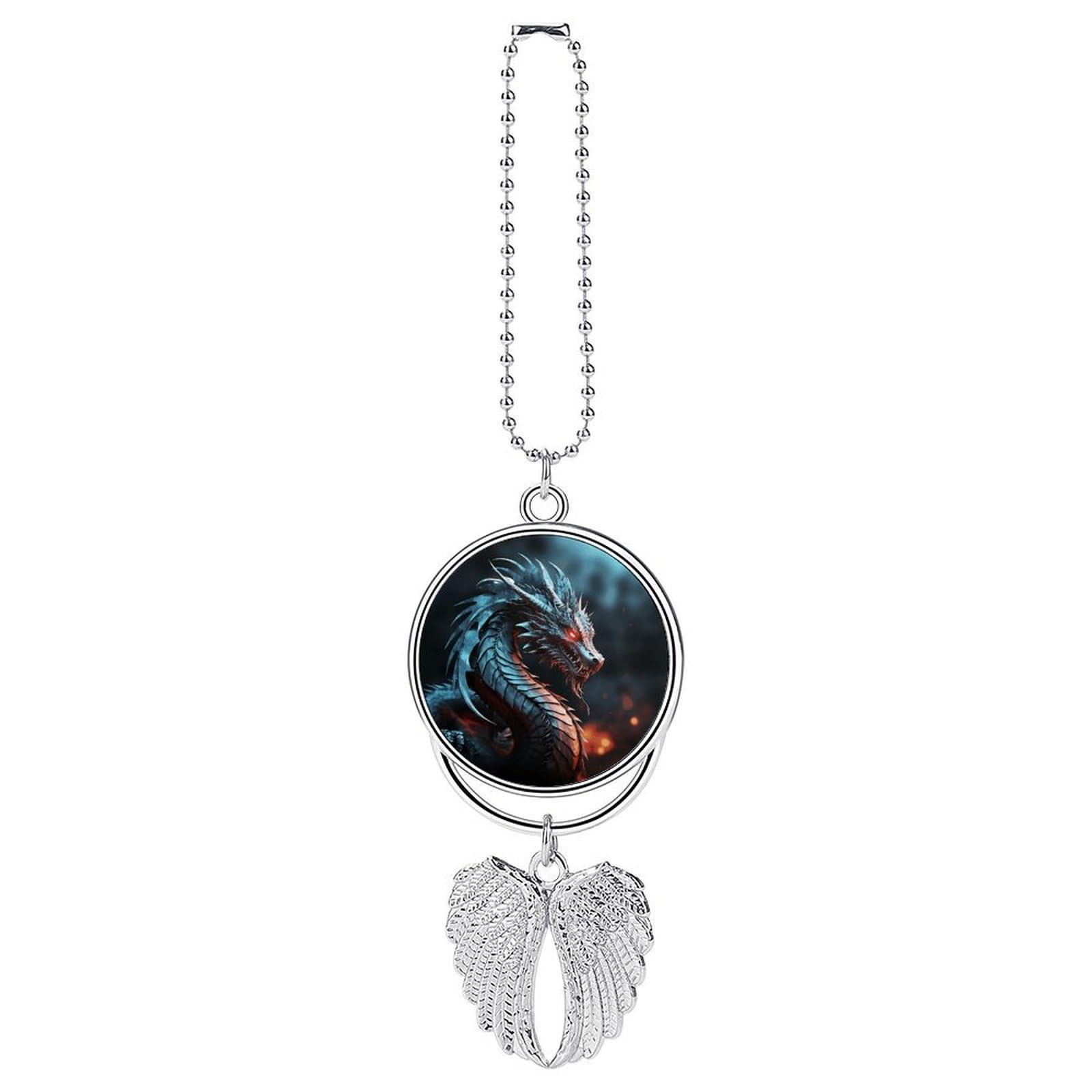 Dragon Car Pendant Personalized Car Hanging Ornament Auto Rear View Mirror Hanging Decoration Accessories Metal Cars Interior Ornament for Most Cars Truck SUV