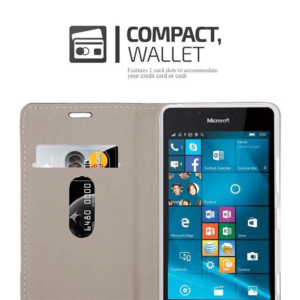 Cadorabo Custodia Libro per Nokia Lumia 630 in TURCHESE PETROLIO - con Vani di Carte, Funzione Stand e Chiusura Magnetica - Portafoglio Cover Case Wallet Book Etui Protezione
