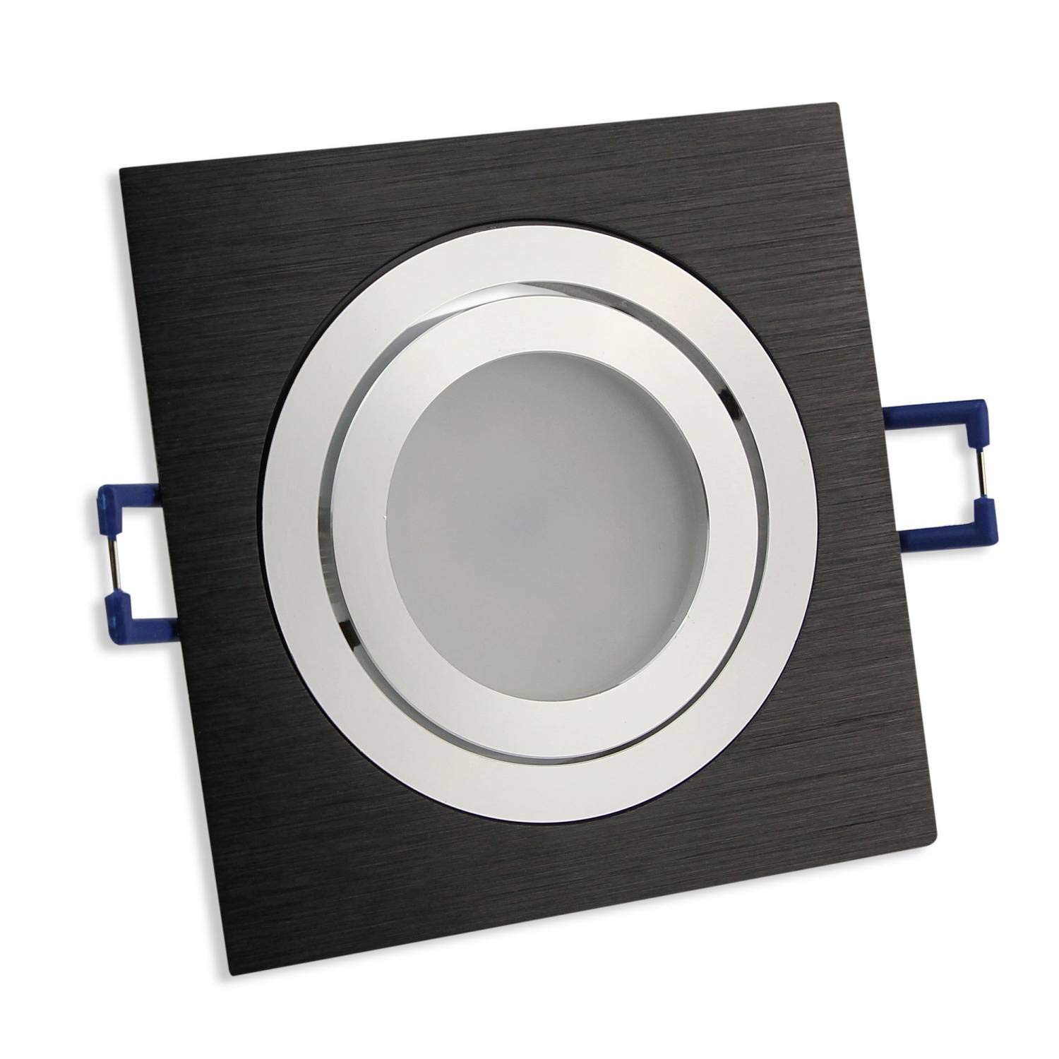 Light Design Dreesbach - Lote de 6 focos led empotrables (230 V, regulables y súper planos, orientables, agujero de 80 mm, aluminio)