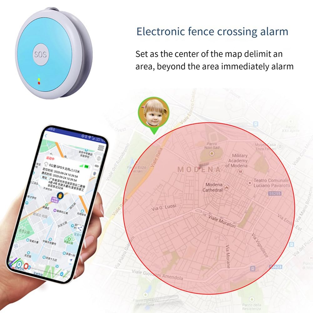 Localizzatore GPS 4G Allarme Personale di Risposta alle Emergenze Blu ABS + PC Localizzatore Sicuro per Bambini con Funzione di Conversazione per Bambini Anziani