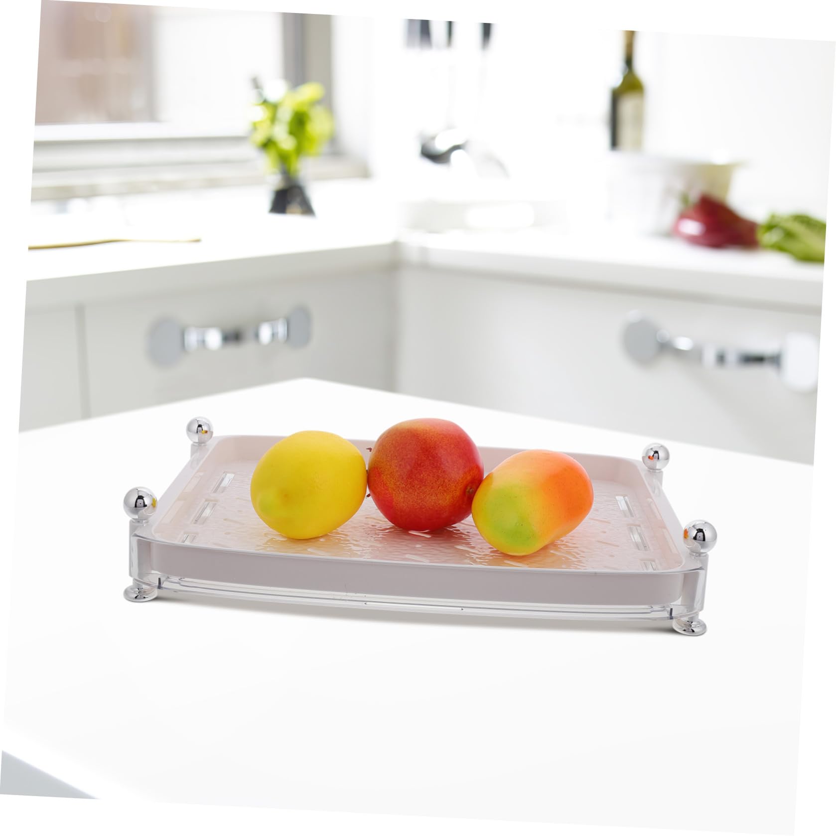 CANIGHT Scaffale Asciuga Bicchieri in Plastico Bianco, Supporto Versatile per Bottiglie e Tazze con Vassoio Rimovibile, per Casa e Ufficio Minimalista