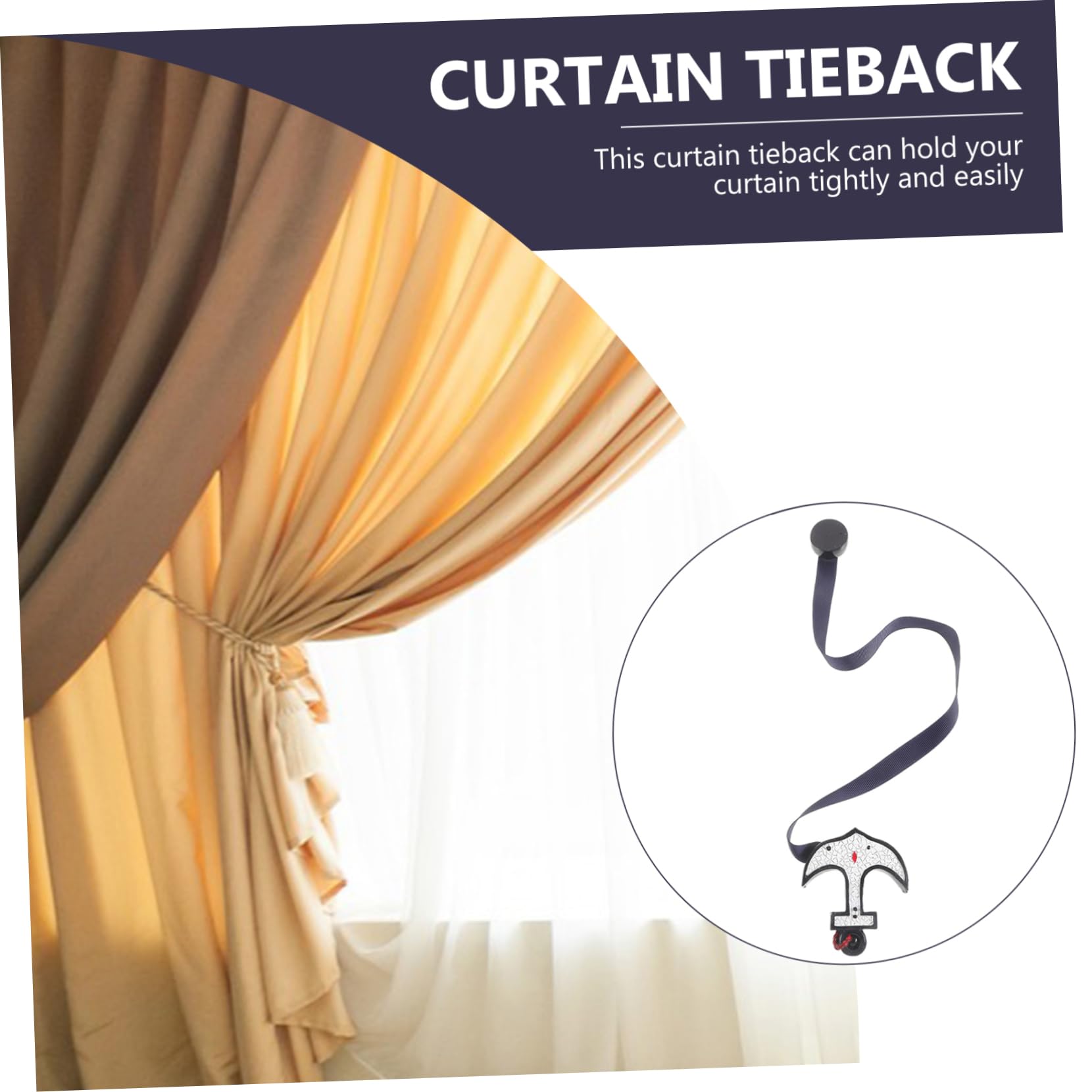 4 Ensembles Attaches Rideaux Ancre Accessoires Décoratifs pour Fenêtres Sangles pour Draperies 2 Pièces * 4