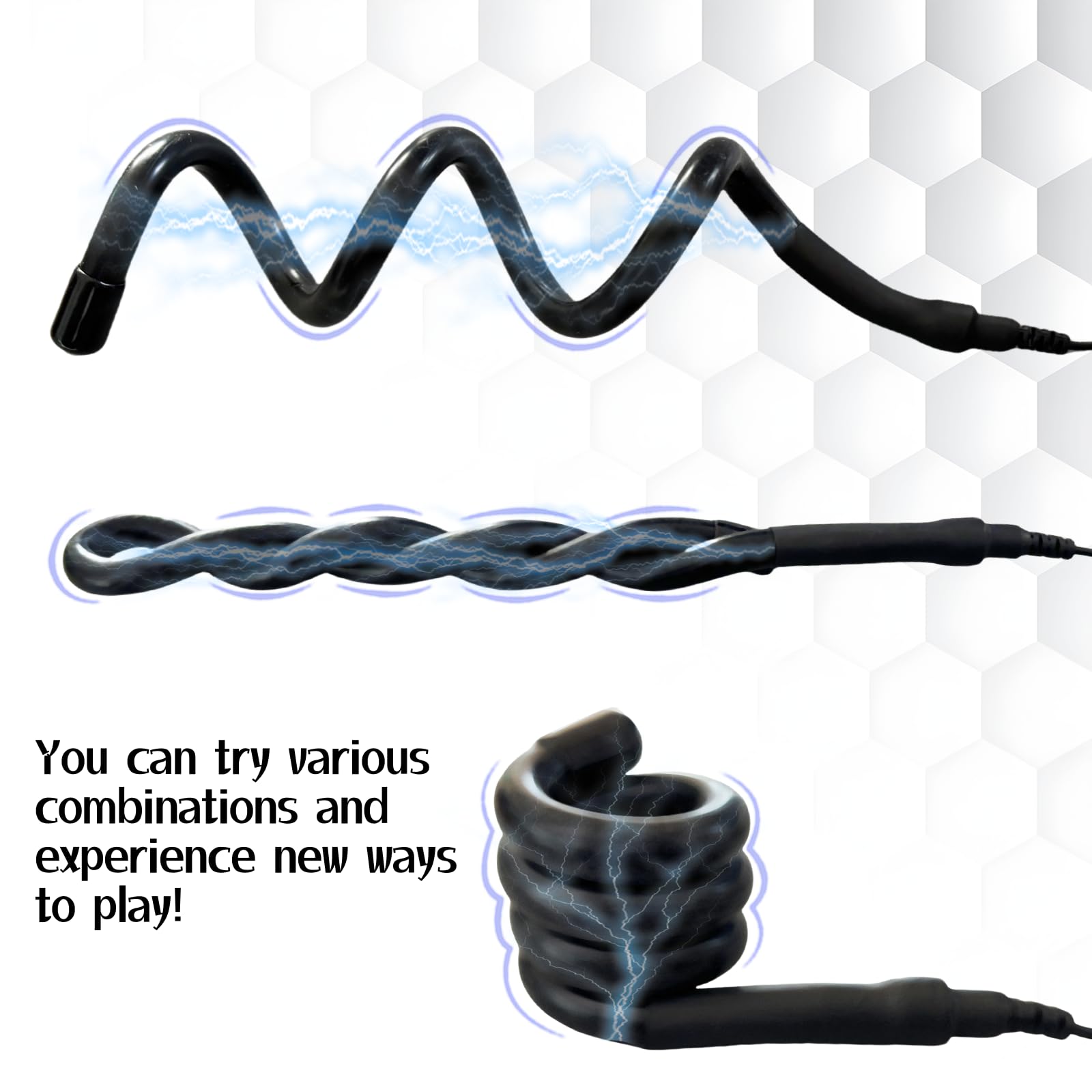 Anneaux de Stimulation Électrique Flexibles pour Pénis et Testicules avec Unité de Contrôle, Masturbateur Électrostimulant, Jouet Sexuel SM