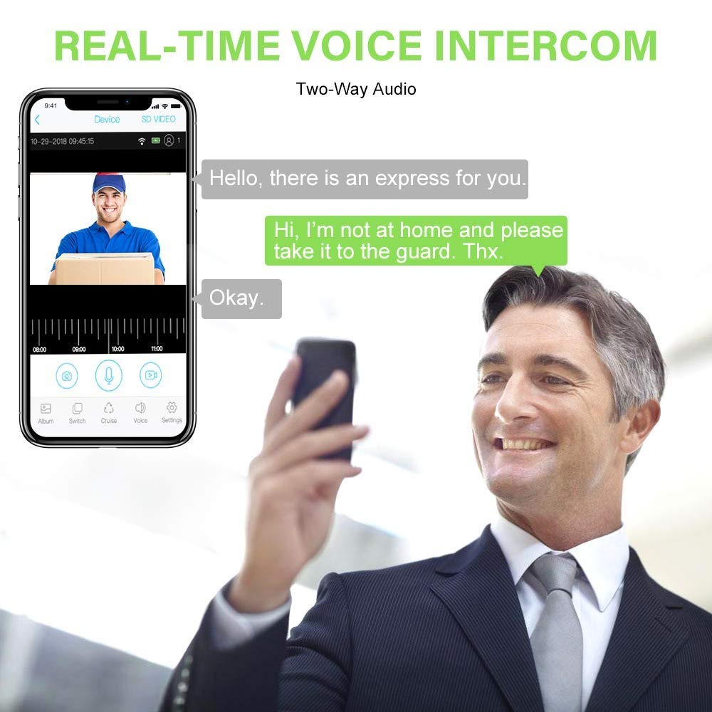 Videocitofono, Video Campanello Wi-Fi, Casa Allarme Smart, 1080P HD Audio Bidirezionale, Peephole Door Camera 166 Gradi grandangolare, Sensore di Movimento Adatto a Famiglie, Hotel