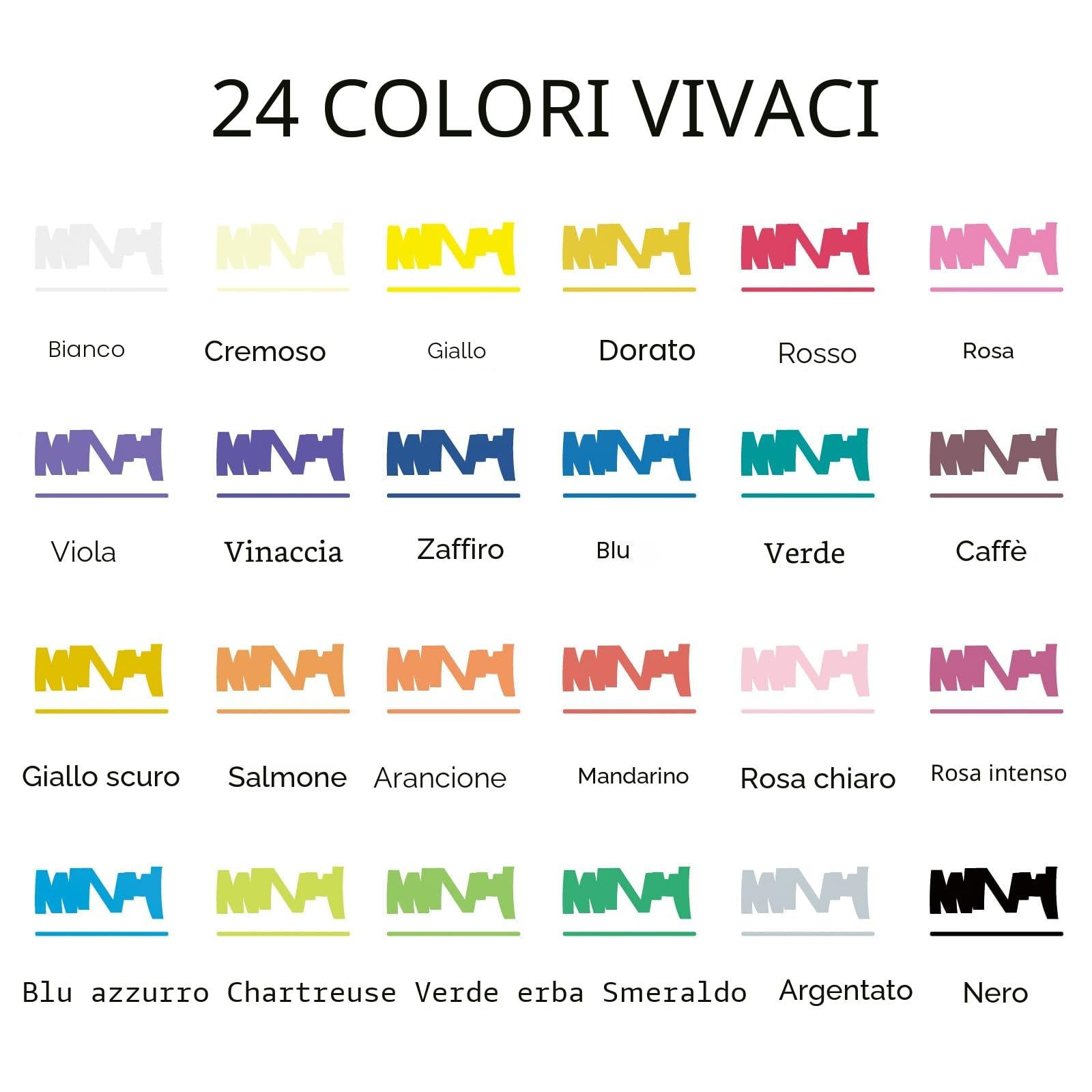 Artecho Pennarelli Acrilici Doppia Punta 24 Colori, Acrylic Marker con Pennello e Punta Fine, Ideali per Sassi, Legno,Tessuti, Tela, Carta, Vetro, Ceramica