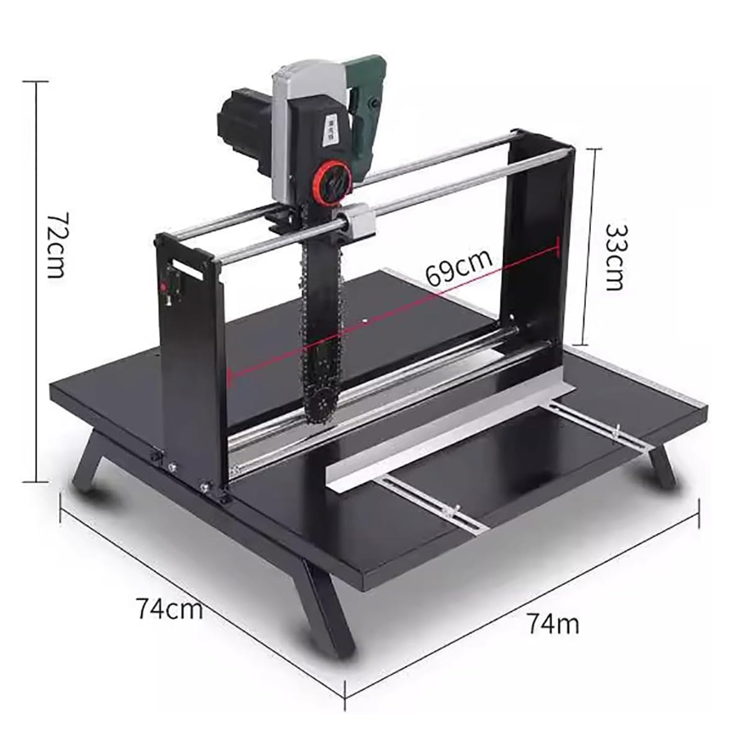Coupe-brique électrique 220 V, coupe la mousse et les briques aérées de 0 à 30 cm d'épaisseur, 0 à 60 cm de largeur, léger avec chaîne de rechange pour une manipulation facile