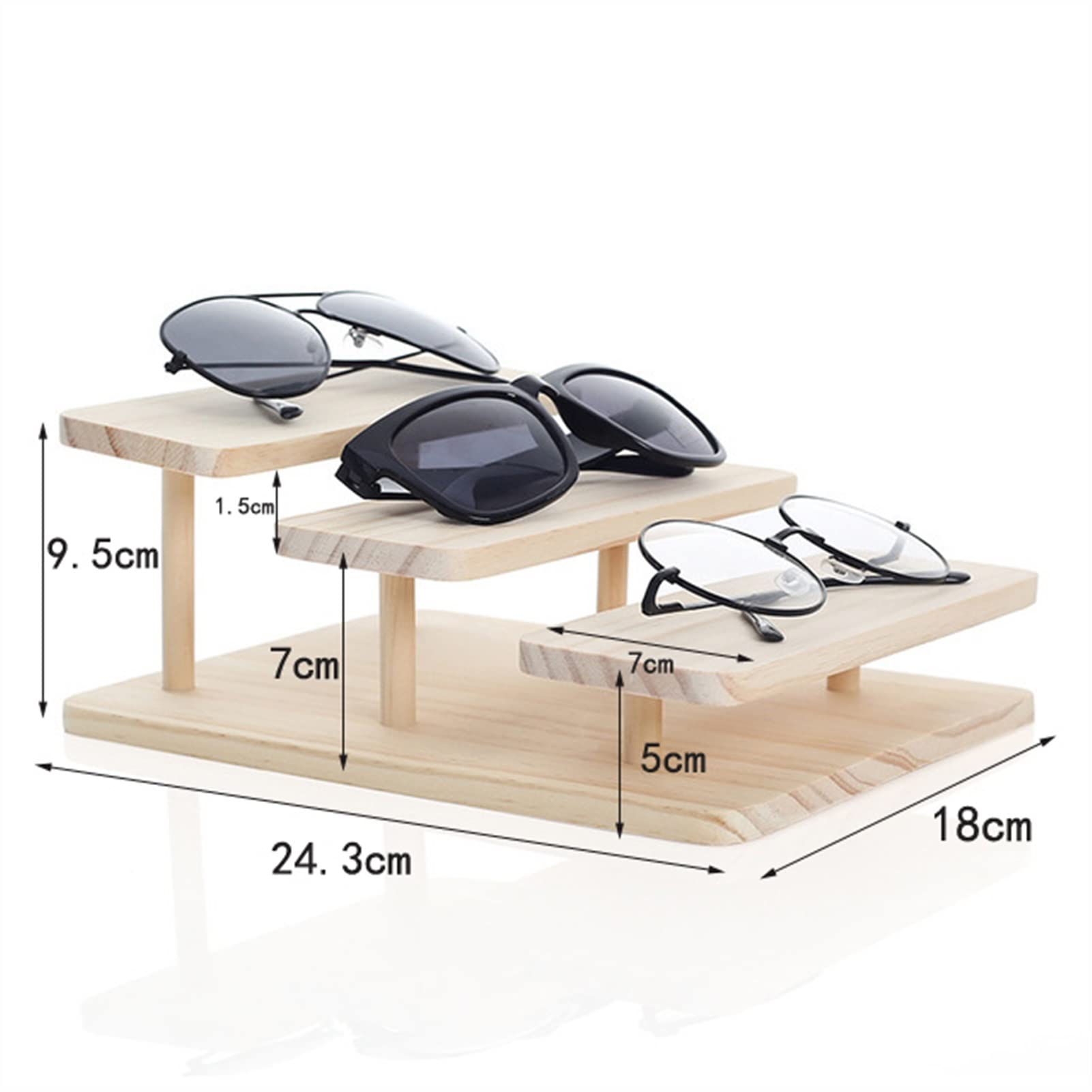 Espositore per Occhiali da Sole Occhiali da sole in legno assemblabile Occhiali da sole Glasses Display Holder Holder Bracciale Orologi Mostra il prodotto 2 3 4 5layers Per Esposizione Commerciale Dom
