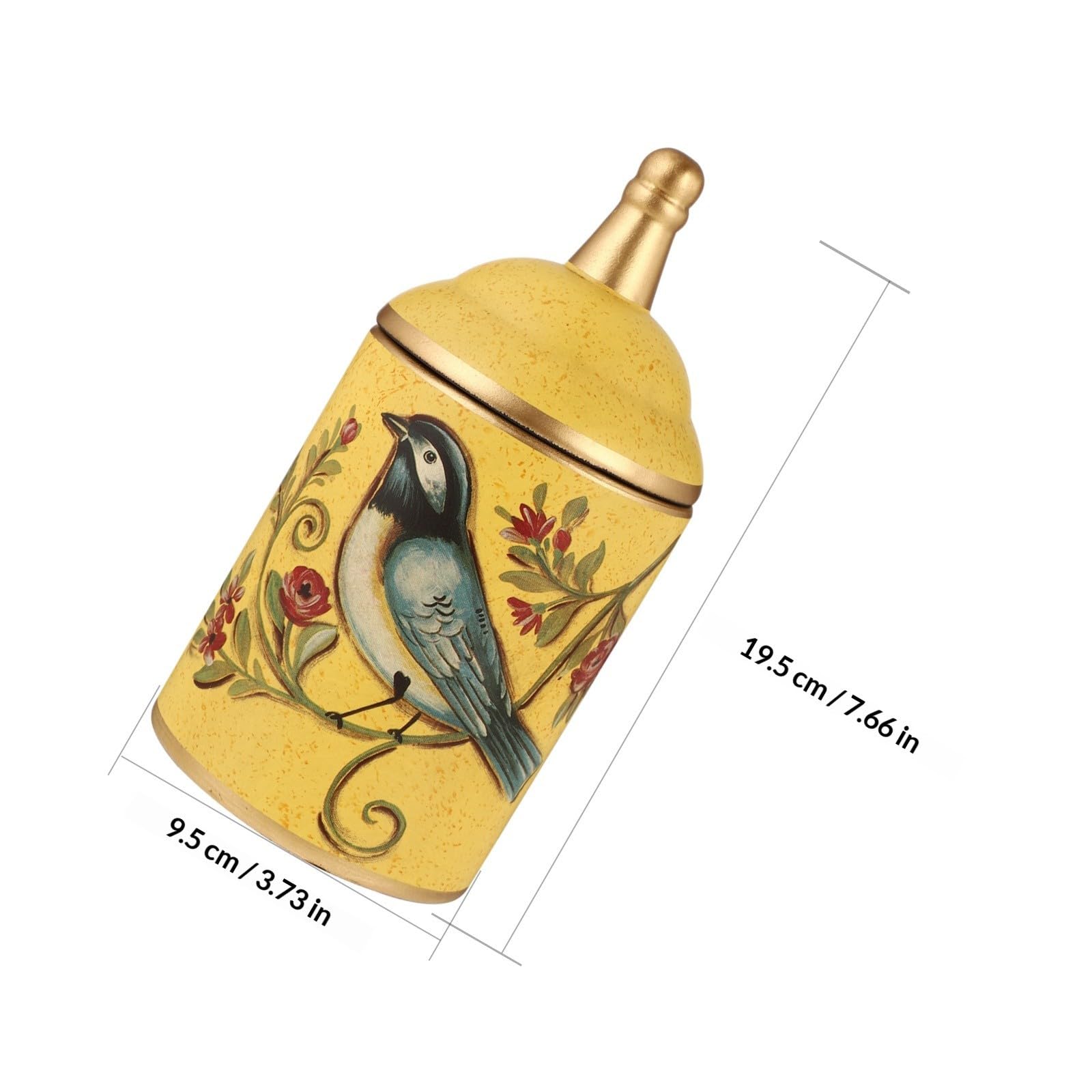 Barattolo in Ceramica Rotondo con Coperchio, Sigillo Ermetico, Giallo