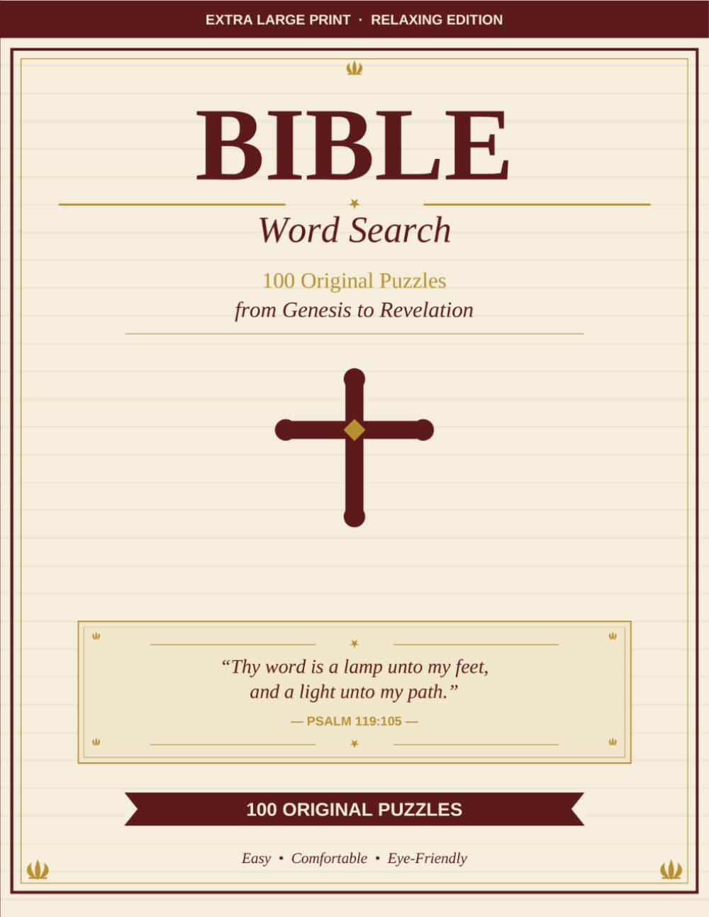 Bible Word Search Extra Large Print: 100 Original Puzzles from Genesis to Revelation | Extra Large Print Relaxing Edition for Seniors & the Visually Impaired | Bible Word Search Series Book 1