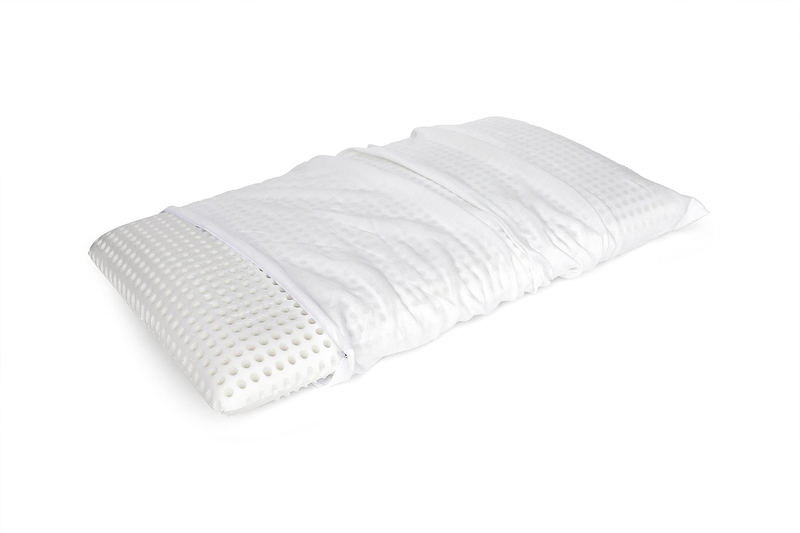 Dmora Talamo Italia - Cuscino per letto, 100% Made in Italy, Guanciale sfoderabile a saponetta in Memory Foam forato, Anallergico e Traspirante, 70x39x h10 cm