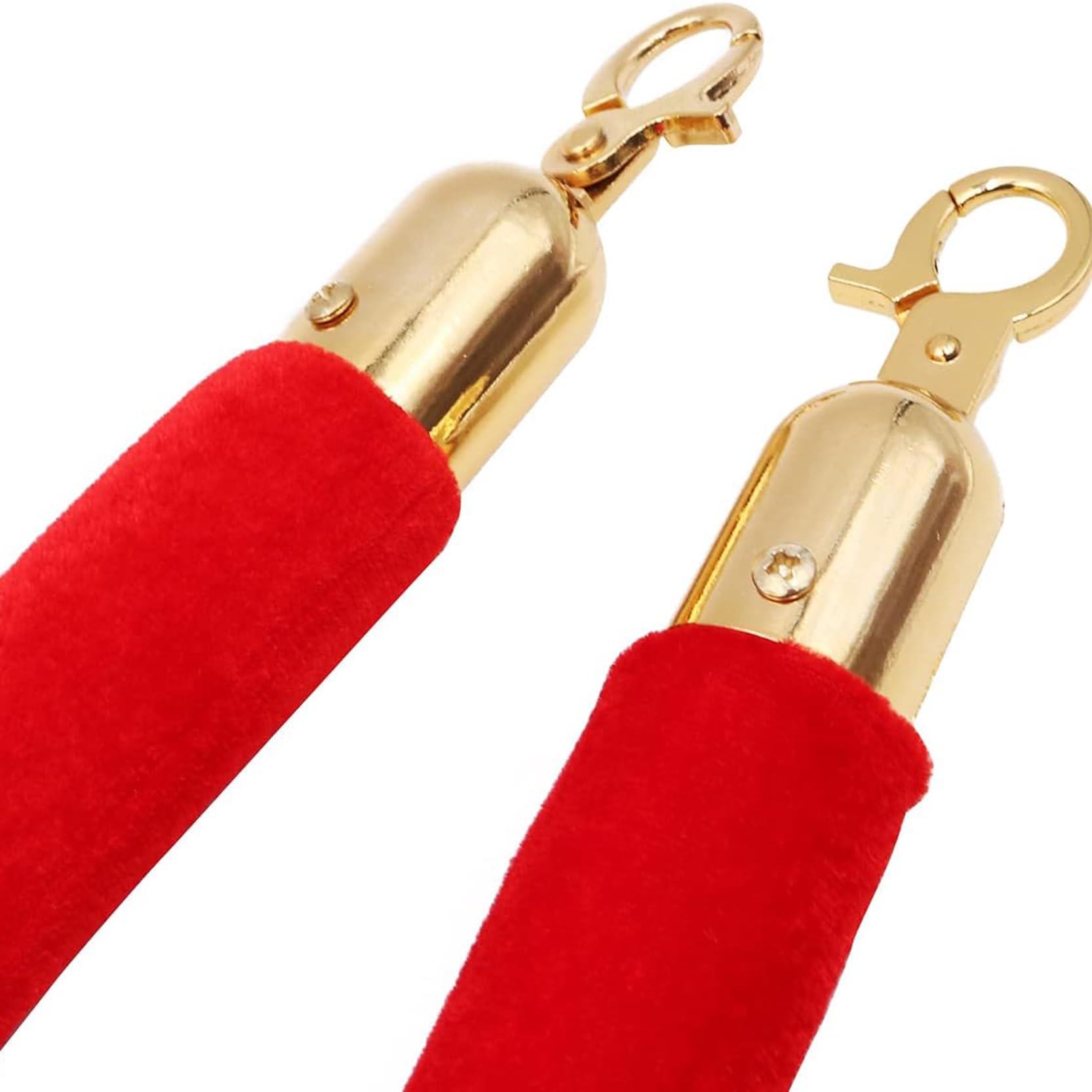 Cordini di controllo della folla in velluto con ganci a scatto dorati, confezione da 2 corde decorative per barriere per eventi, elegante supporto per appendere pali e pali