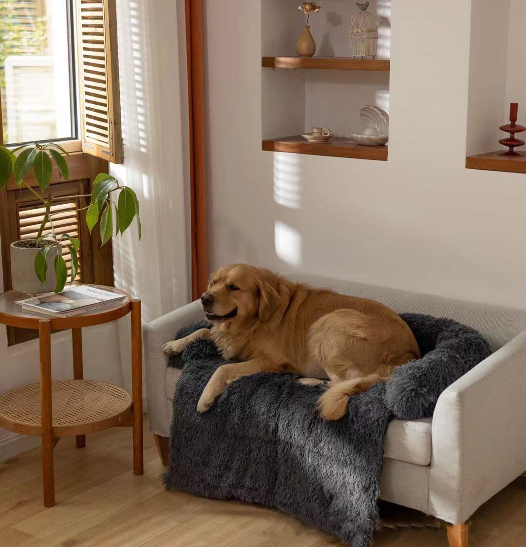 Canapé-lit orthopédique pour chien, coussin apaisant en peluche douce pour chiens de grande et moyenne taille