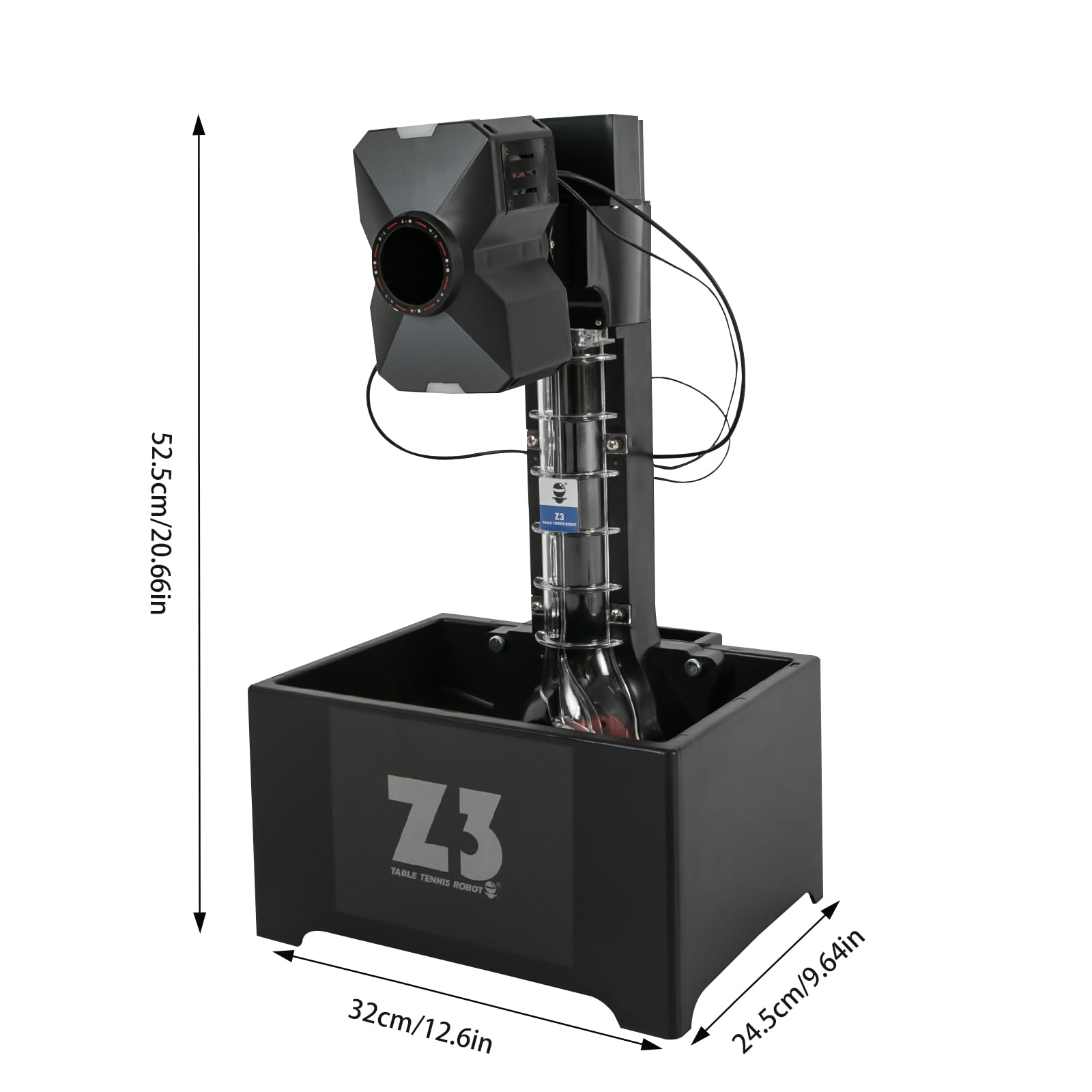 HAPPCUCOE 36W Ping Pong Ball Machine with Net, Automatic Table Tennis Machine with Remote Control, Ping Pong Ball Pitching Machine Hold About 100 Balls for Gyms, Schools