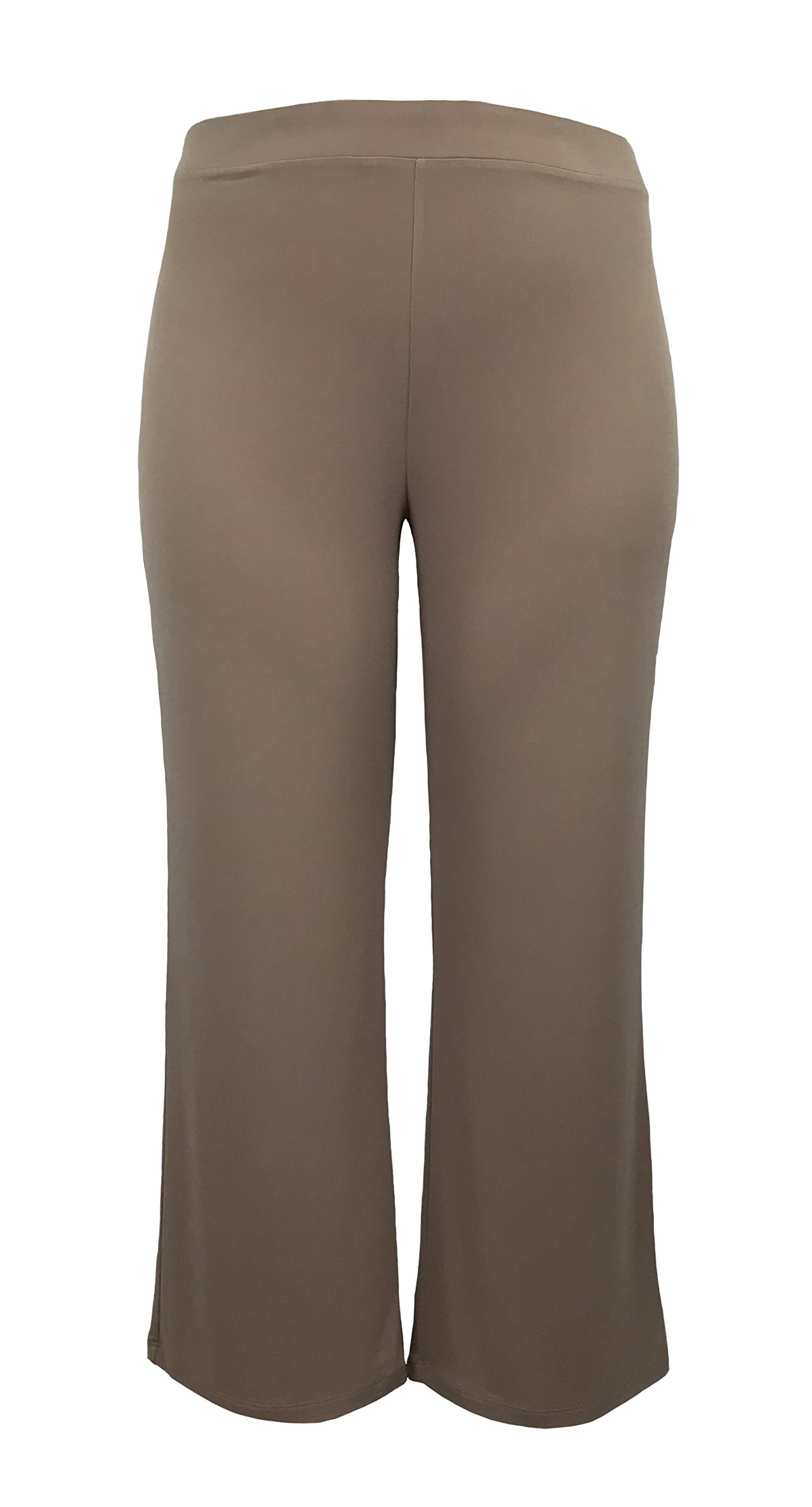 LEEBE Women and Plus Size Pull On ITY Knit Straight Wide Leg Pant (Small-5X)