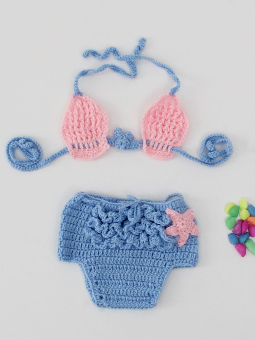 BTfash Kids Star Bikini Style Photo Prop Set, Pack of 1 (Pink_Sea-Blue)-image-8