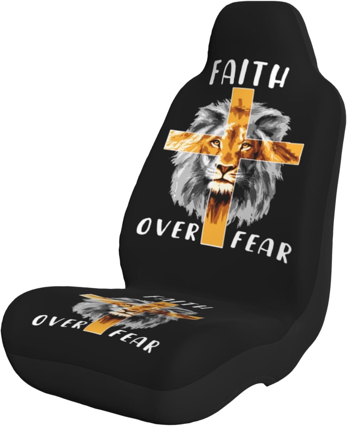 Generic Funny Jesus Cross Lion Car Seat Covers, Universal Automotive Seat Cover Fits for Most Cars SUV and Truck