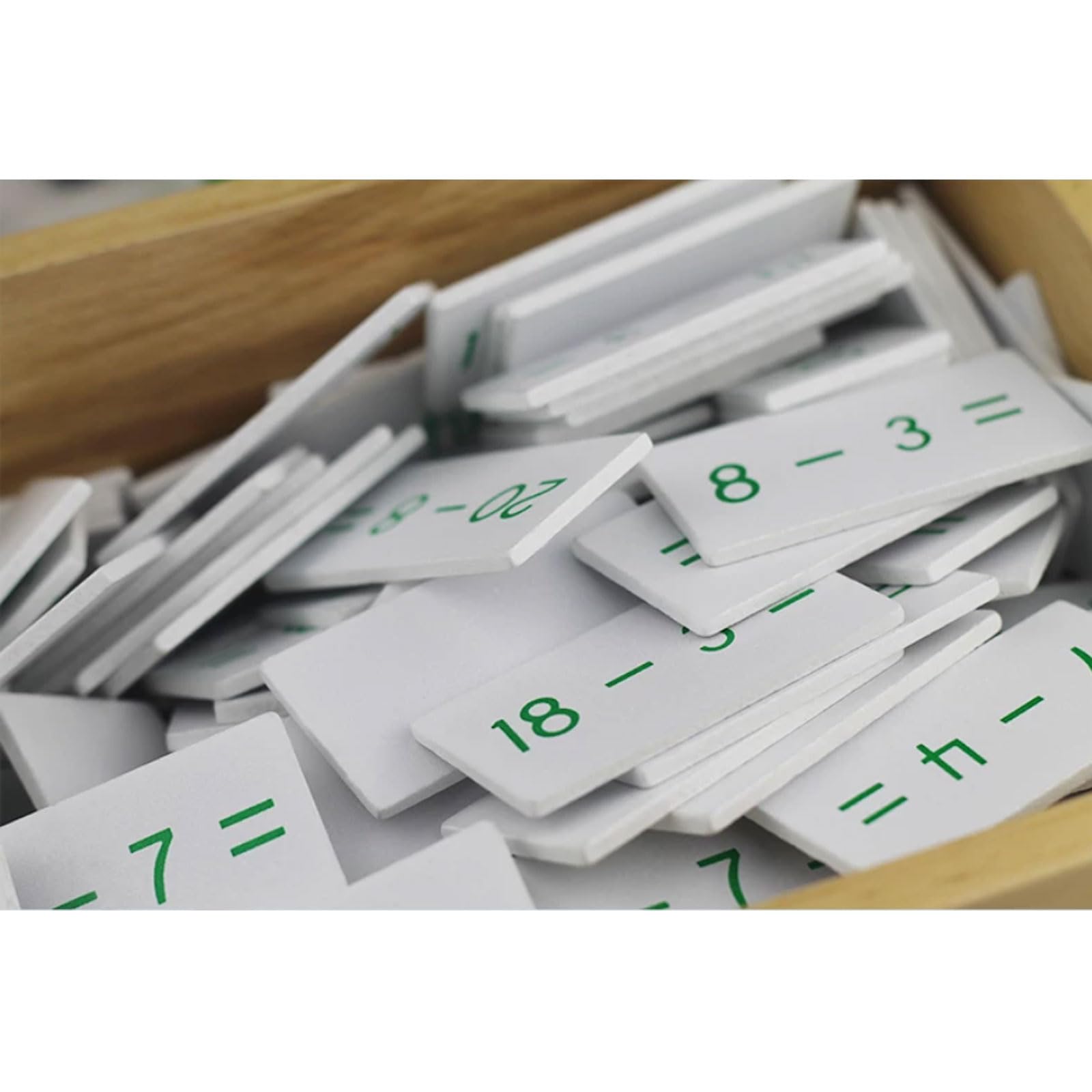 Scatola Montessori in Legno per Equazioni di Sottrazione e Differenze | Carte Flash per Sottrazione, Giocattolo Didattico di Matematica per Bambini per Scuola a Casa, Prescuola e Kindergarten