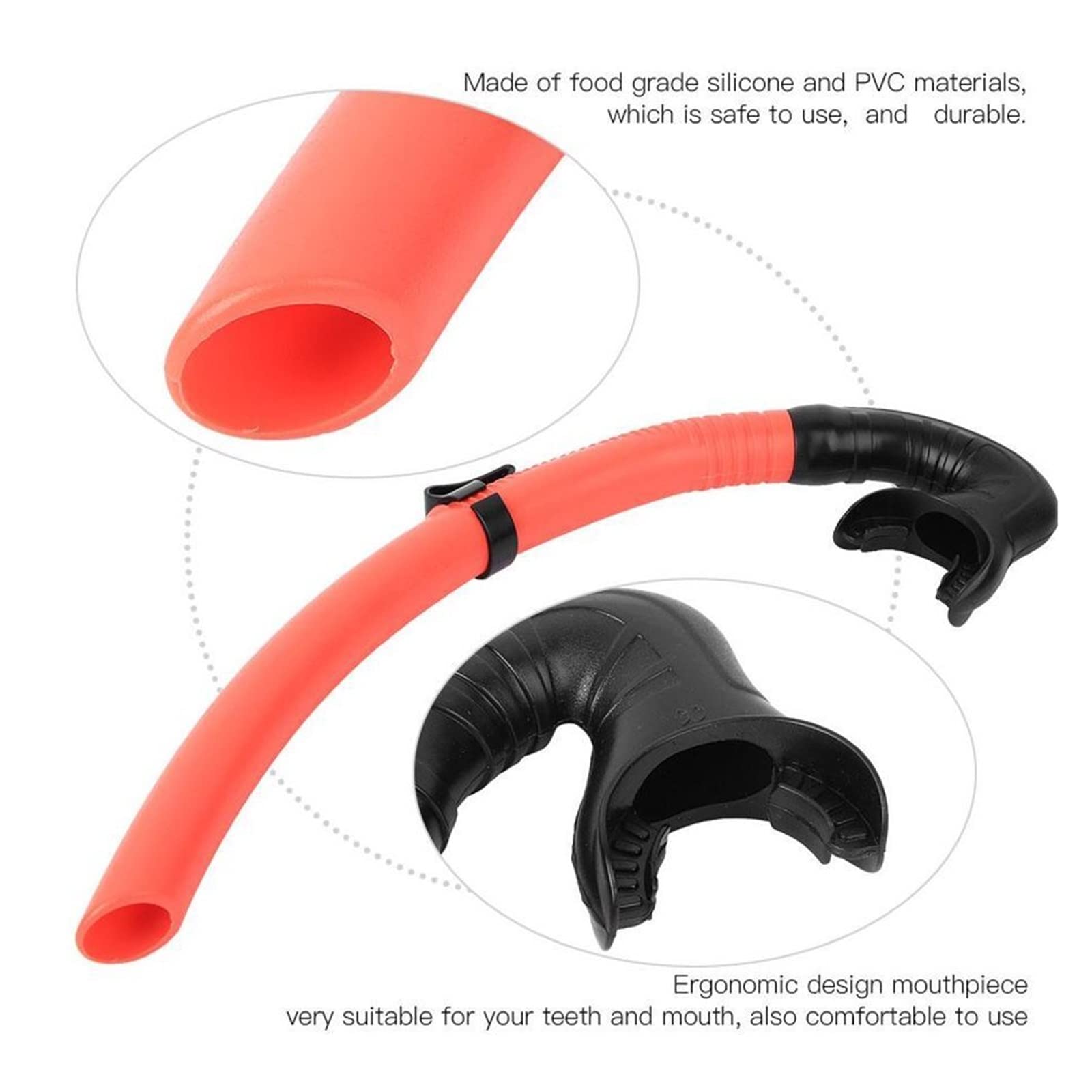Snorkeling subacqueo Tubo di respirazione in silicone tubo immersioni snorkel tubo bagnato snorkel snorkel snorkeling ad accessorio per le attività di immersioni subacquee e snorkeli(Material:WHITE)
