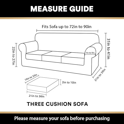 Miniatura 6 de Fundas elásticas de terciopelo real para silla de 3/4 piezas, fundas para sofá, protectores de muebles, patrón a cuadros, extraíbles y lavables,