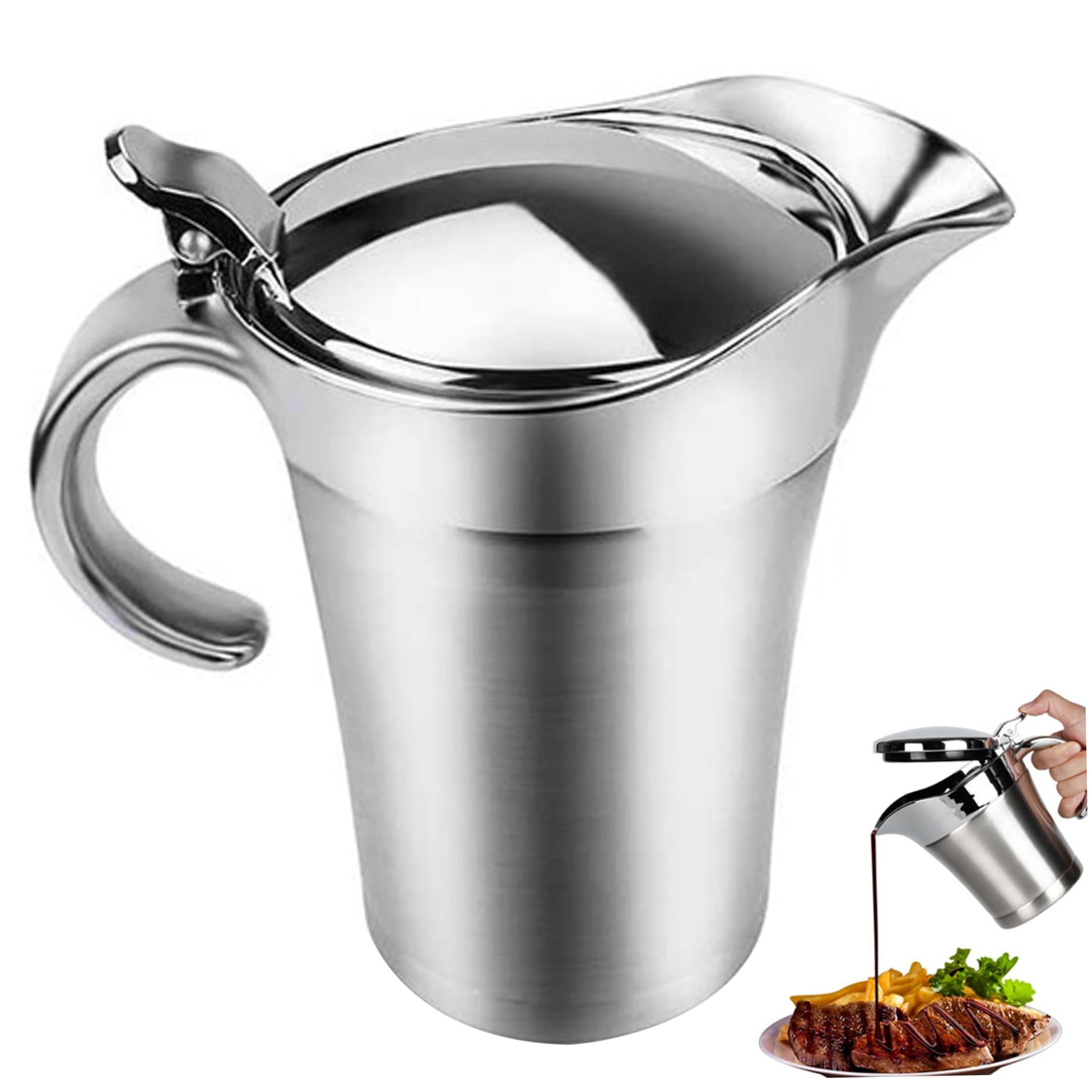 Pichet thermique double paroi en inox, saucière design haut de gamme
