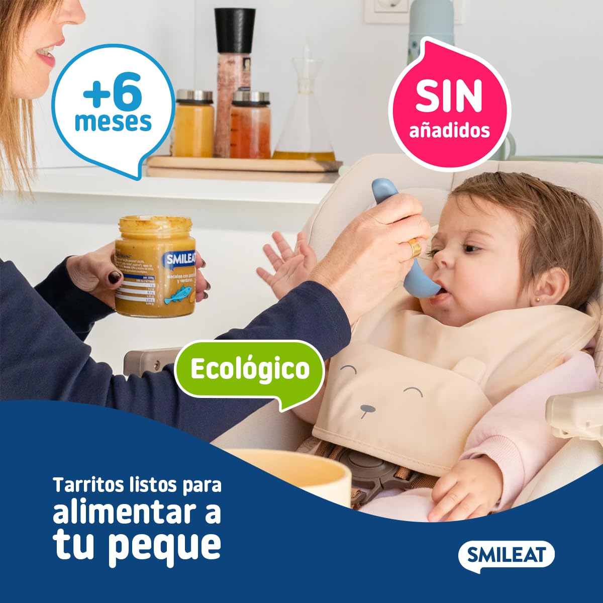 Smileat Tarrito de Bacalao con Patata y Verduras Ecológicas para Bebés 6 Meses Pack 12x230 g