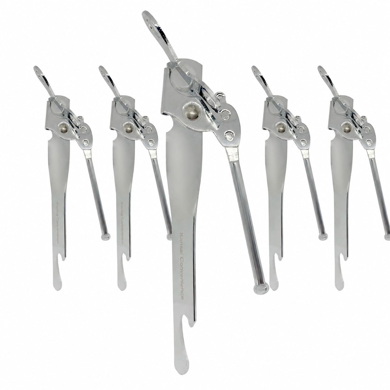 Kansai Convenience 3-in-1 Butterfly Can Opener Stainless Steel Heavy Duty Manual Multipurpose Metal Hardened Blades Tin Opener that Works Comfortable Handle Easy to Use 5PK — image 1