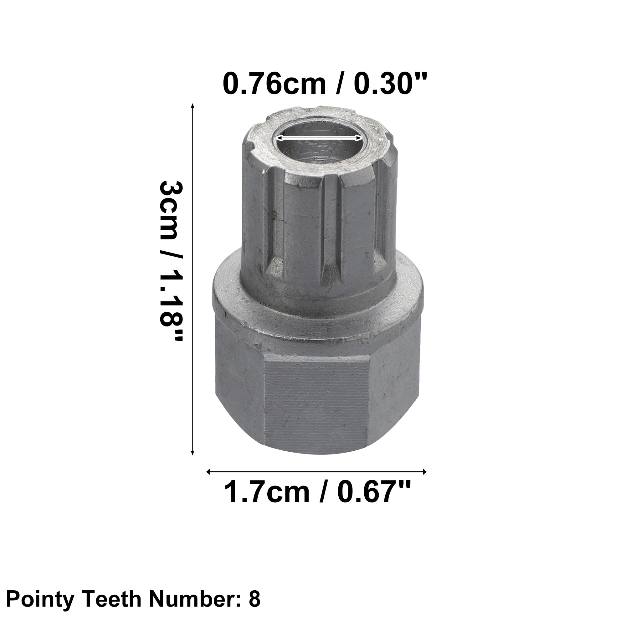 X AUTOHAUX Extractor de Pernos de Cubo de Coche Rueda Bloqueo Orejeta Tuerca Antirrobo Zócalo Llave Rueda Bloqueo Llave 53/8PT