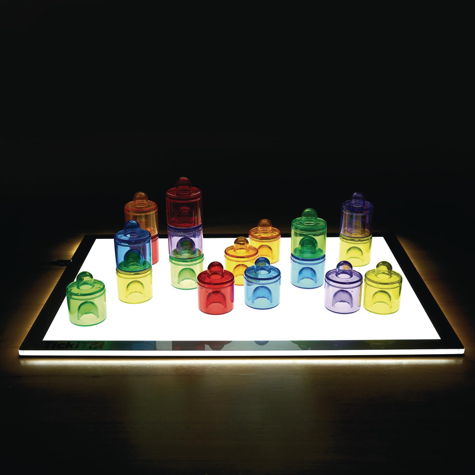 earlySTEM Translucent Stackable Plastic Pegs - Colorful Stacking and Building Toy for Toddlers