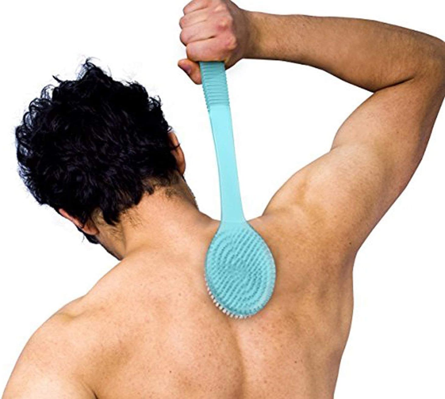 Ekan Bath Brush Back Scrubber with Medium Soft Bristles and Long Handle, Accessories for Home (15 g, m1, Random Colour)