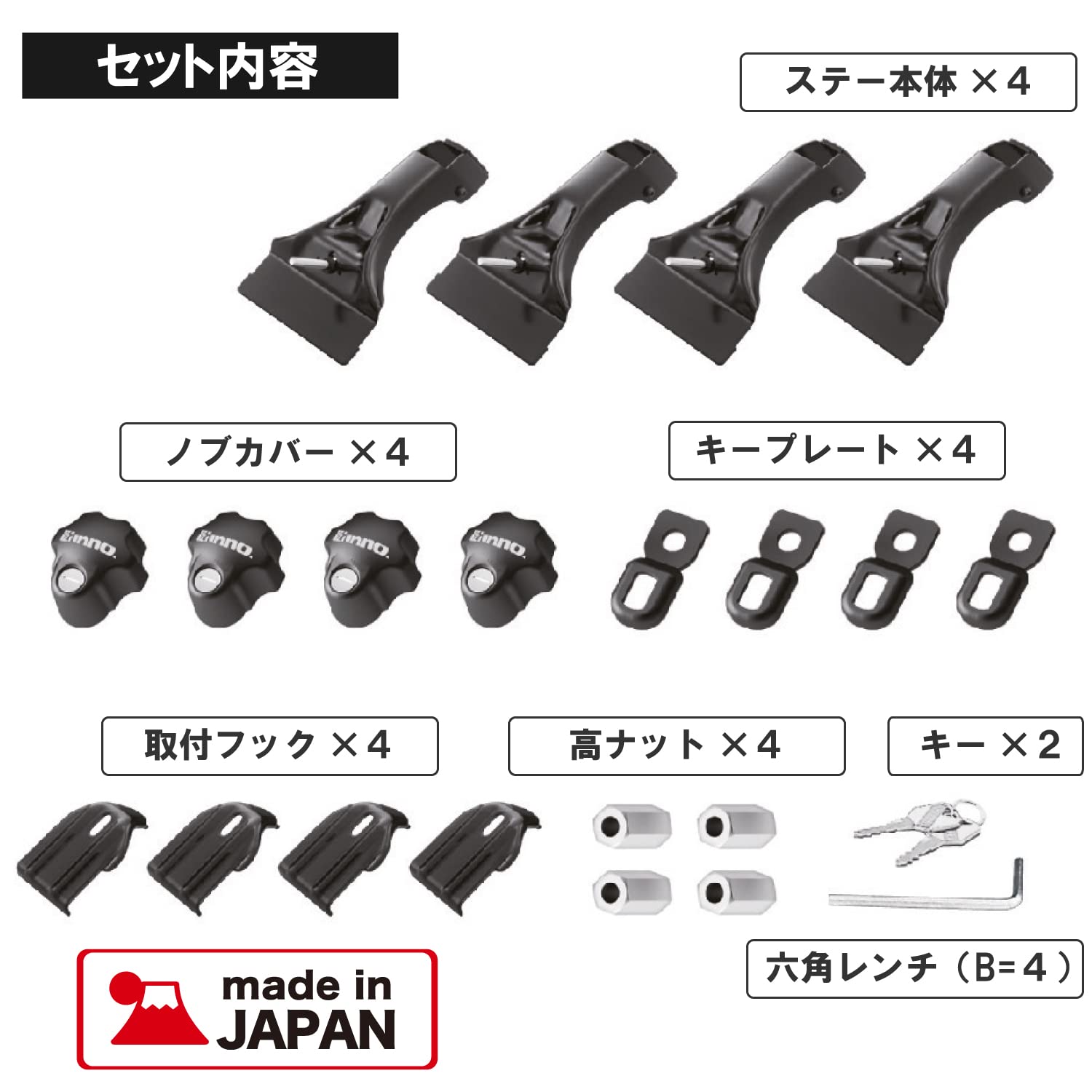INNOカーメイト　スクエアベースステー　INDDK INNO カーメイト INDDK ベーシックキャリア スクエアベース
