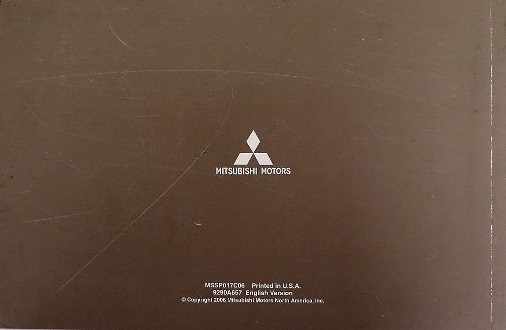 2006 Mitsubishi Galant owners manual
