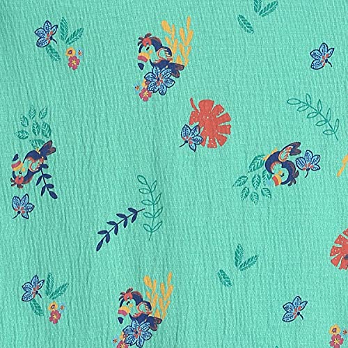 Image of miniklub Girls Green & Blue Floral Printed Regular Top