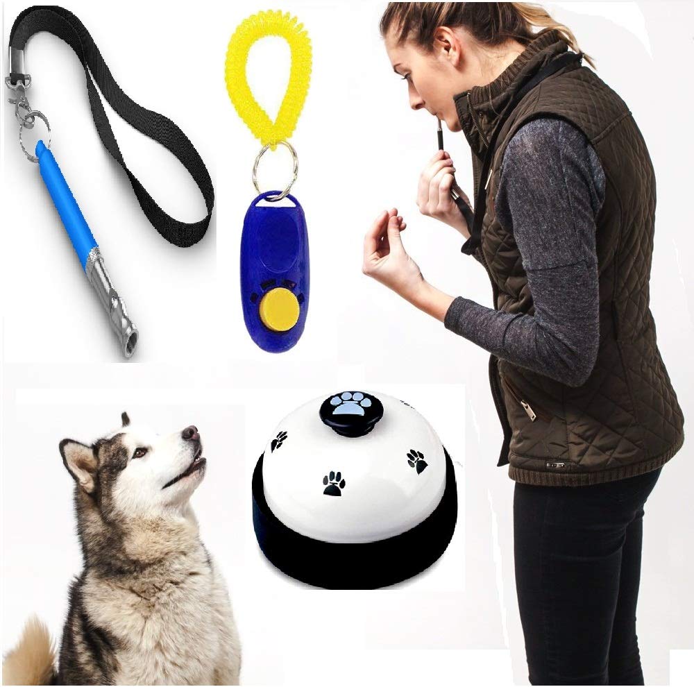 Pets Empire Sound Training Set 1 Dog Bells with 1 Ultrasonic Whistles and 1 Clickers with Wristband, The Safe and Humane Way to Train Your Pet (Colour May Vary) (B07LCL9SPK) Amazon Price History, Amazon Price Tracker