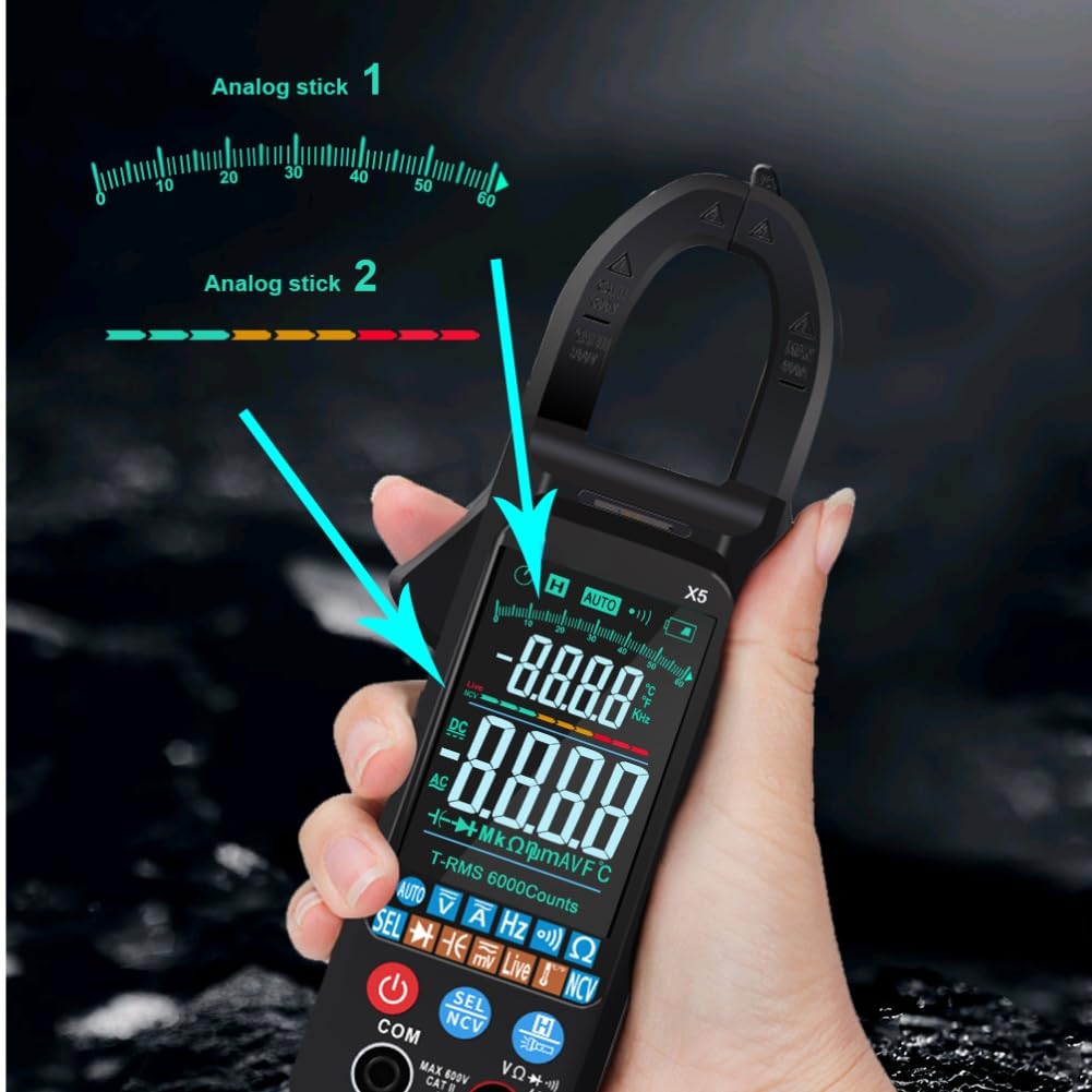 Stromzange AC/DC 400A True für rms Auto-Ranging 6000 Counts Stromzange