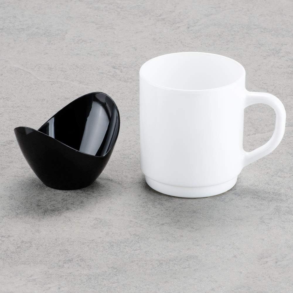 Fineline Settings Tureens Oval 3.5" x 2.6" | Black | Tiny Temptations | Pack of 10 Plastic Bowls (RET-6302-BK)