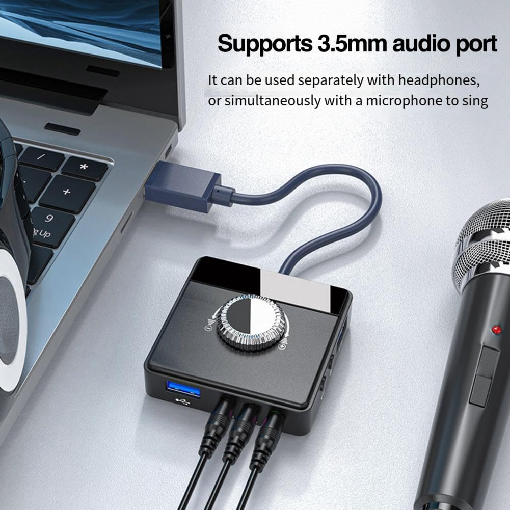 Zewnętrzna karta dźwiękowa USB gniazdo 3,5 mm regulacja głośności tablet mikrofon komputerowy telefon zewnętrzny adapter audio stereo komputer części zamienne akcesoria części