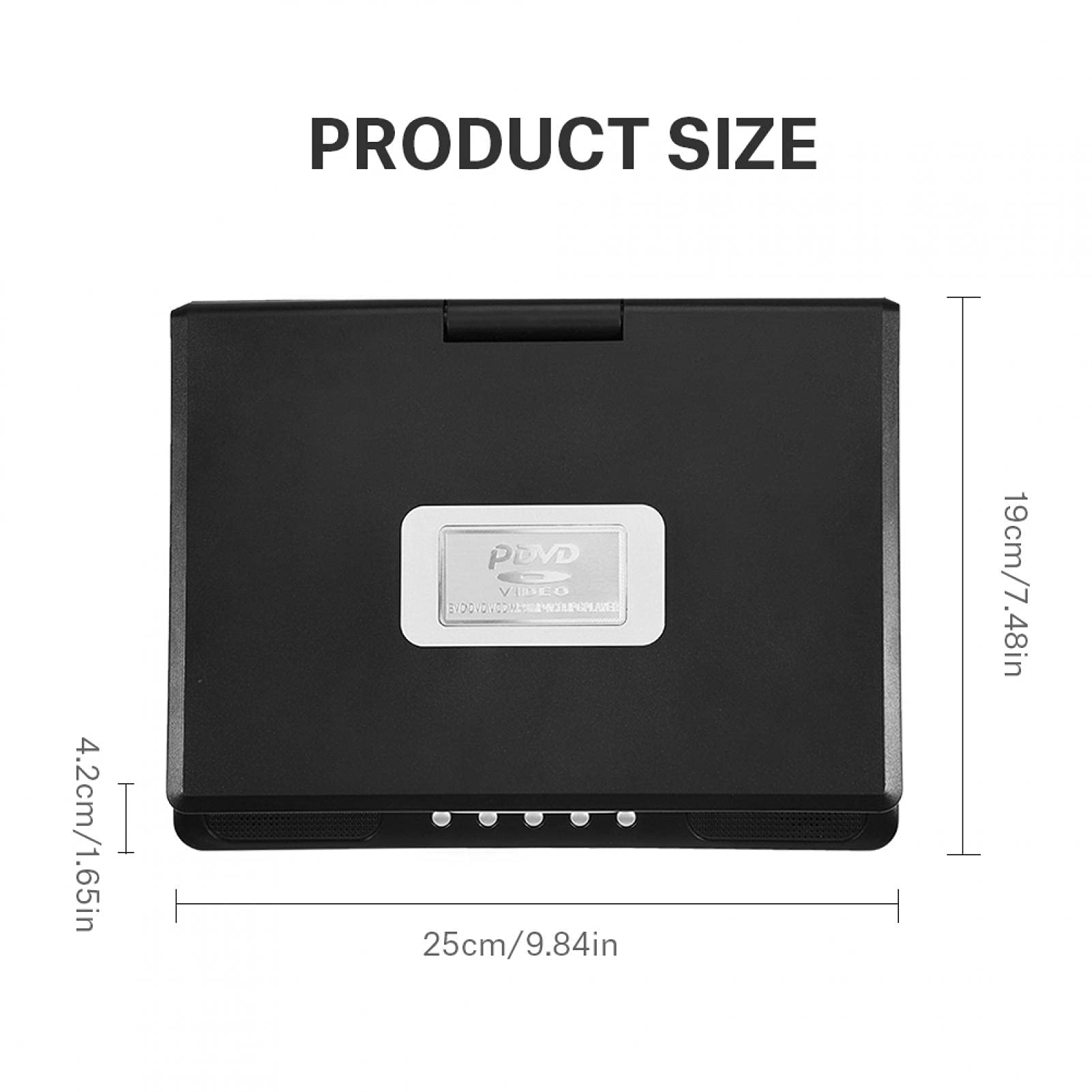 Lecteurs DVD Portables 9", Lecteur Vidéo DVD Grand écran LCD Rotatif à 270 Degrés Prenant en Le Jeu Radio FM avec écran Pivotant 9", Entrée/entrée AV(EU)