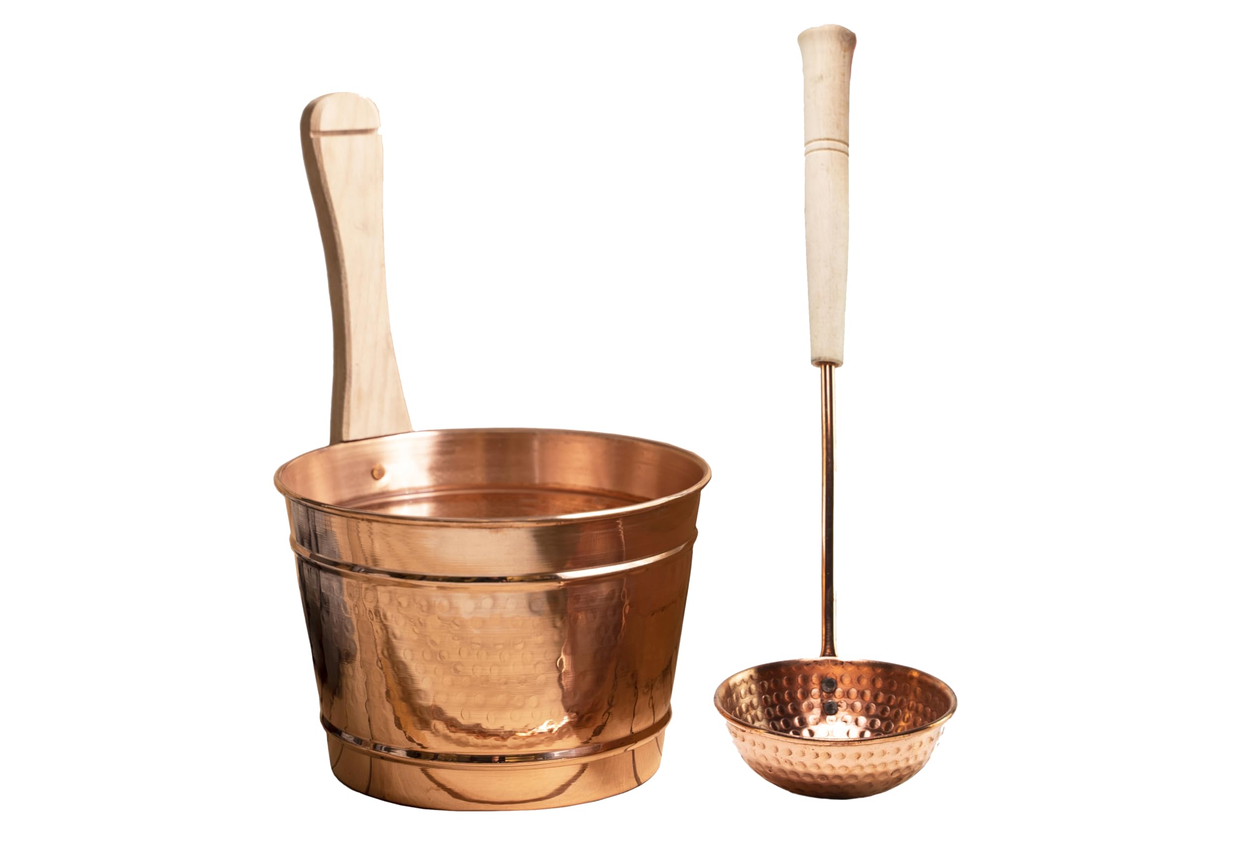 Amazon.com: ALFIQ Hammered Copper Sauna Bucket & Ladle Set