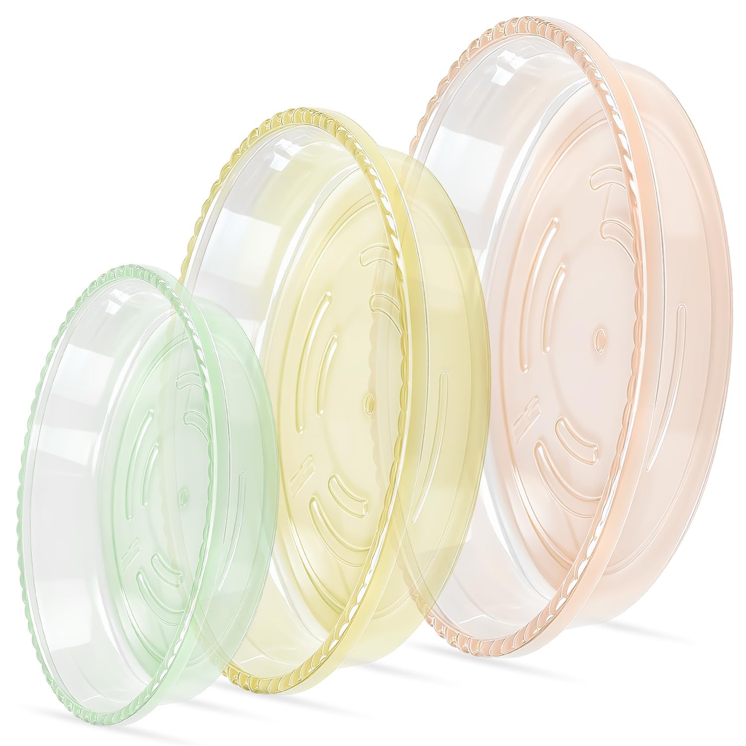 SupKing 6 Pack Plant Saucers (6inch /8inch /10inch) Multiple Color Plant Trays for Indoor Outdoor Plastic Flowerpot Saucers Thicker Plant Water Catcher Drip Trays for pots -Green/Yellow/Pale Pink
