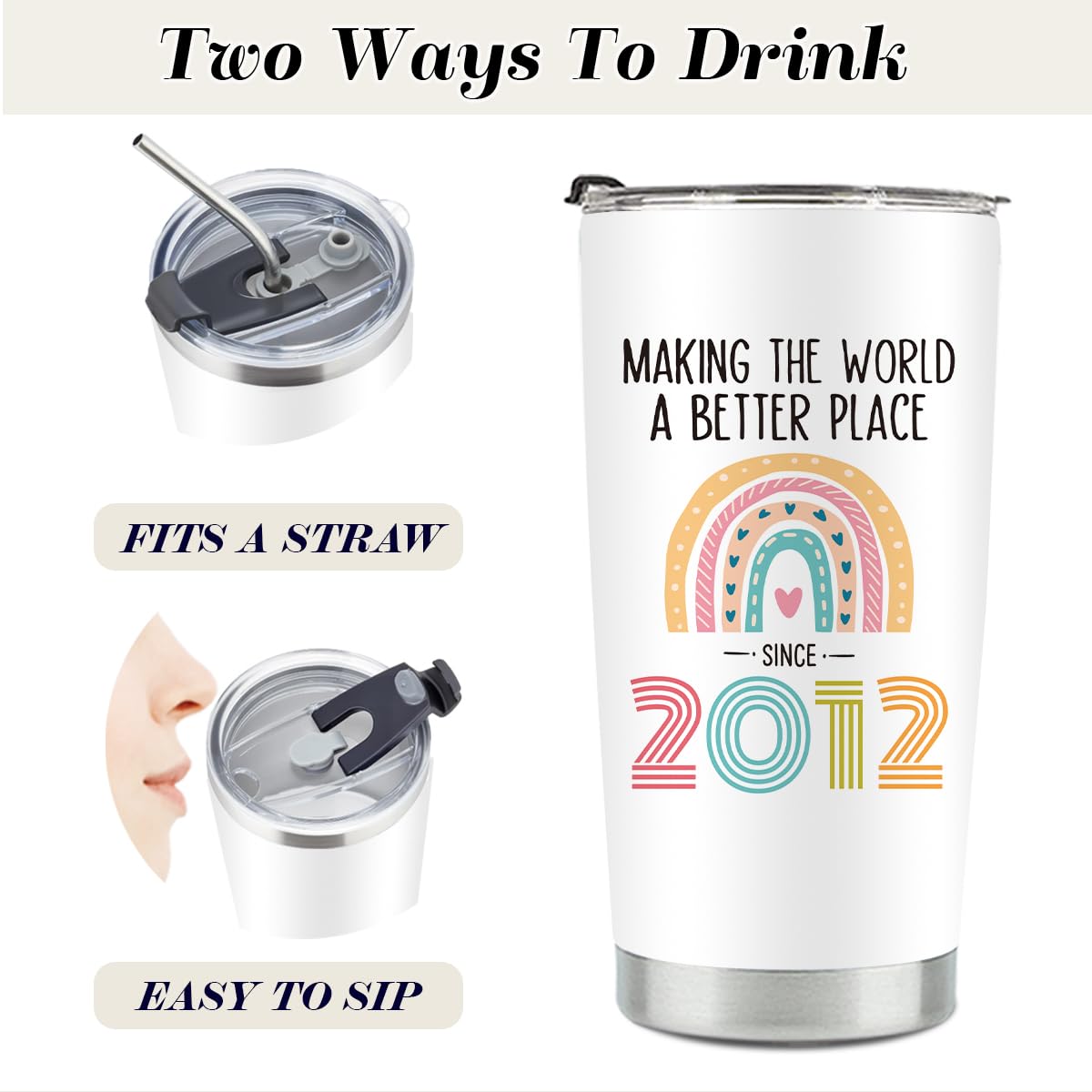 Stainless Steel Vacuum Insulated Tumbler - 20 oz, Perfect 14th Birthday Gift for Girls