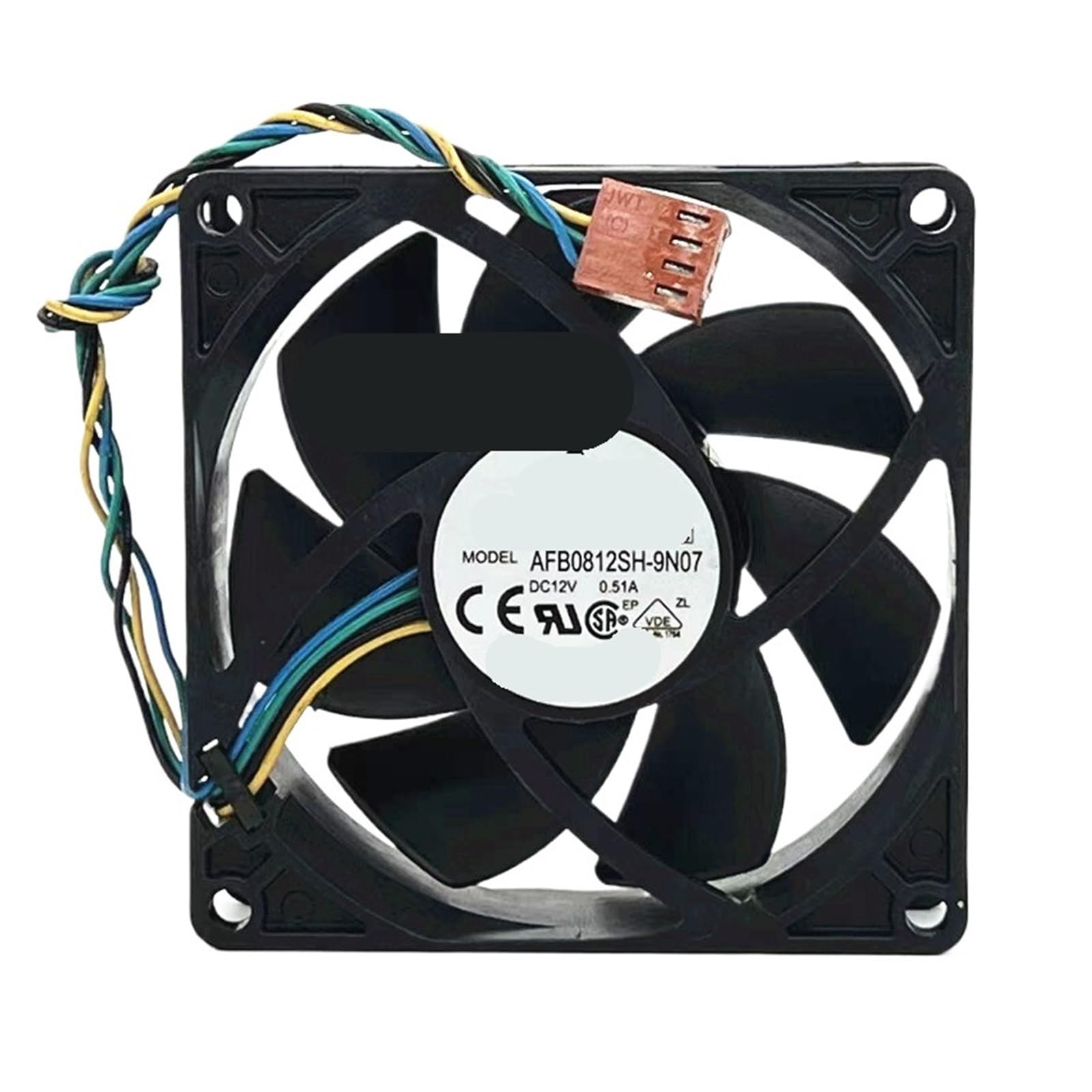 Ventilador AFB0812SH-9N07 de 4 cables para refrigeración eficiente de 12V y 80mm