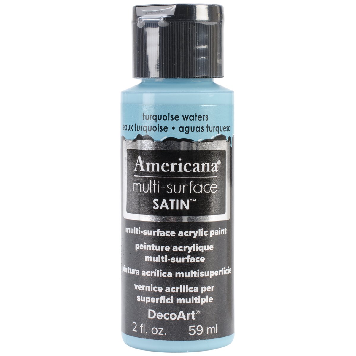 DecoArt Americana Multi-Surface Satin Acrylic Paint, 2-Ounce, Turquoise Waters