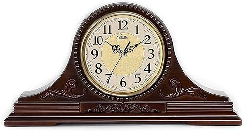 Mantel Clock Silent Wood Shelf Clock Desk Fireplace Mantle Clocks, Wooden Desk Clocks Mantel Clocks ?for Bedroom, Living Room,Home Office