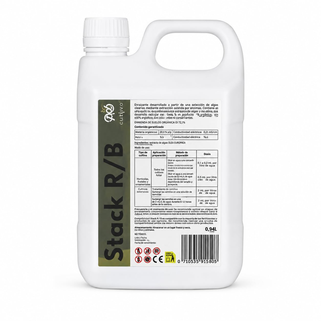 R B 3,8 L – Estimulador de Algas Marinas Fortificante Plantas Anti Estrés Crecimiento y Transición Fertilizante Líquido Cultivo Interior y Exterior - Anarkia81