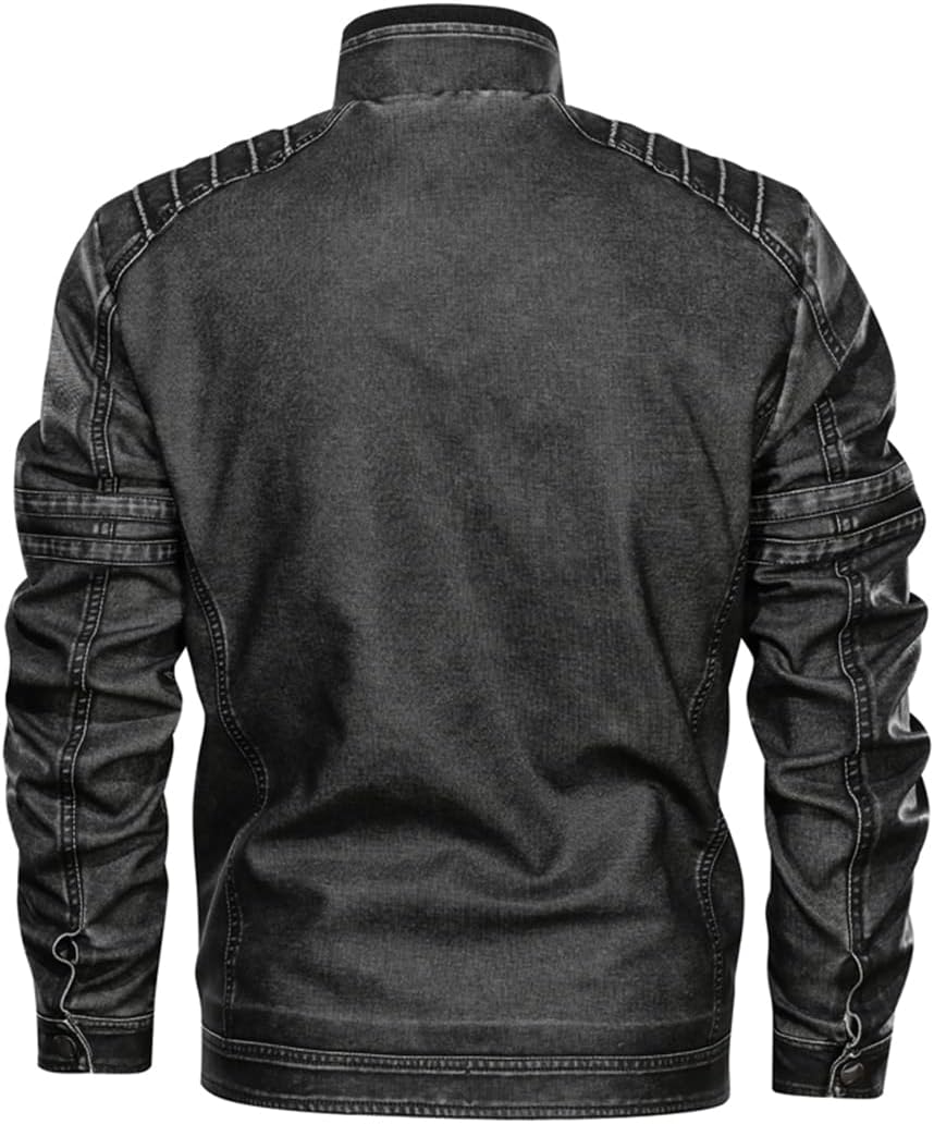 Autumn Winter Pilot PU Bomber Leather Jacket Men Military Faux Jacket Motorcycle Male Coat
