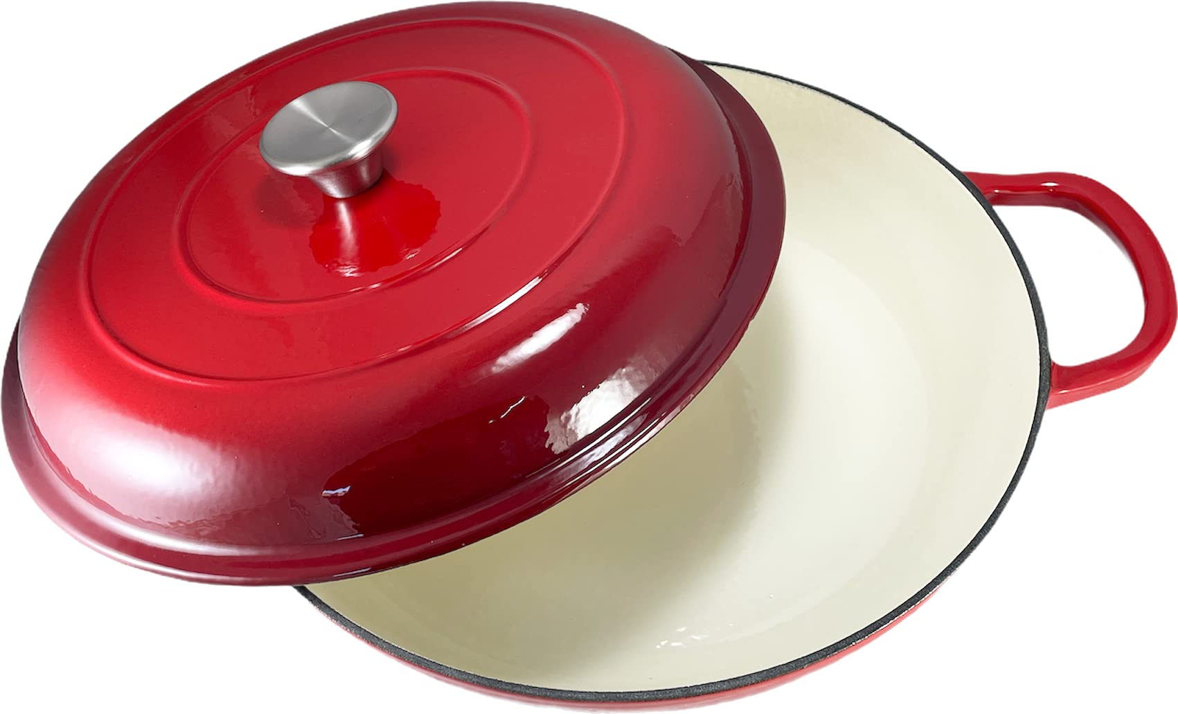 OLLA CACEROLA HIERRO FUNDIDO CON TAPA COCOTTE ROJO, ESMALTE INTERIOR (22 CMS)